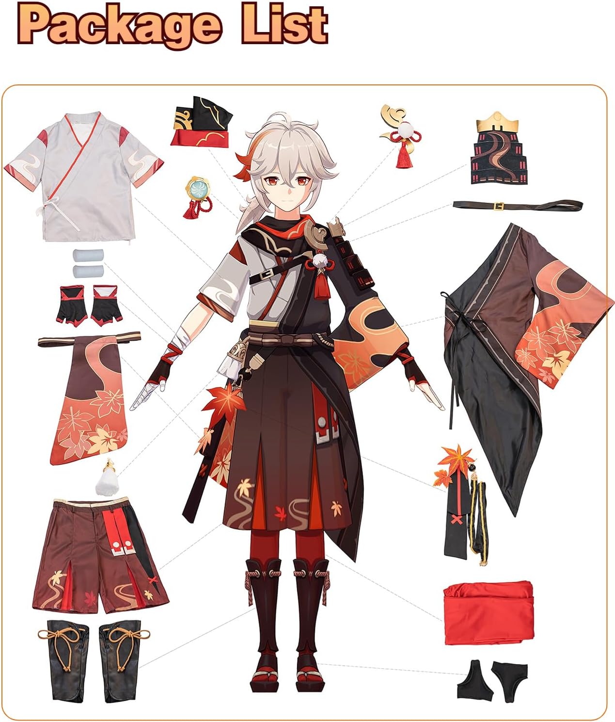 NSPSTT Kazuha Cosplay Kaedehara Kazuha Costume Game Cosplay Costumes for Men