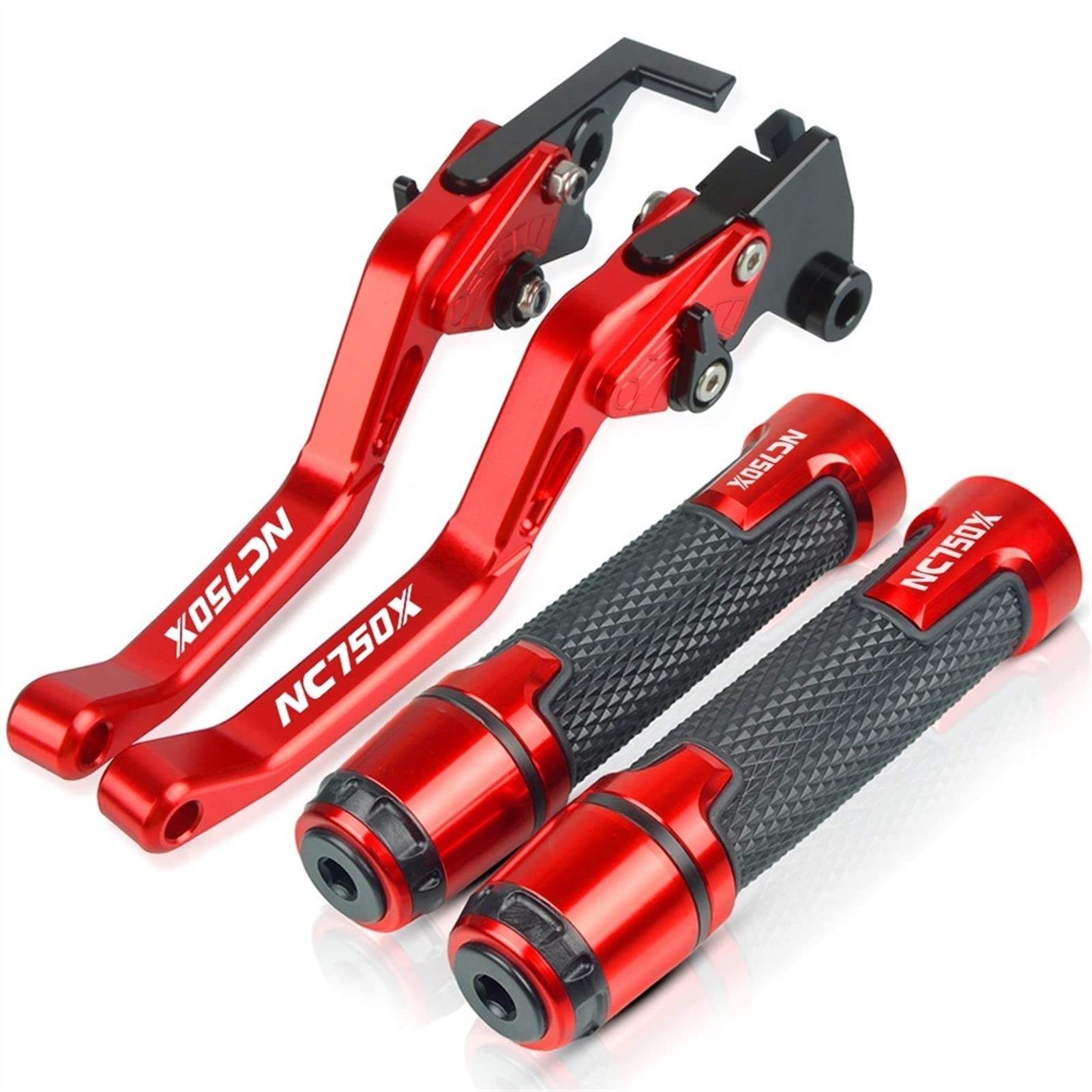 Accessori freno a mano Accessori Moto CNC Scooter Allungabile Freno Leve Di Frizione Manubrio Manopole Per Honda NC750X 2016 2017 2018 2019(Red)