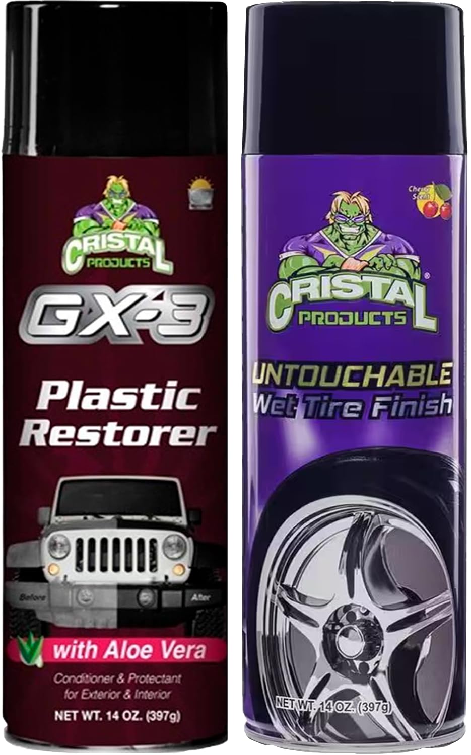 Cristal Products Untouchable Wet Tire Finish Bundle with GX-3 Plastic Restorer (2 Items)