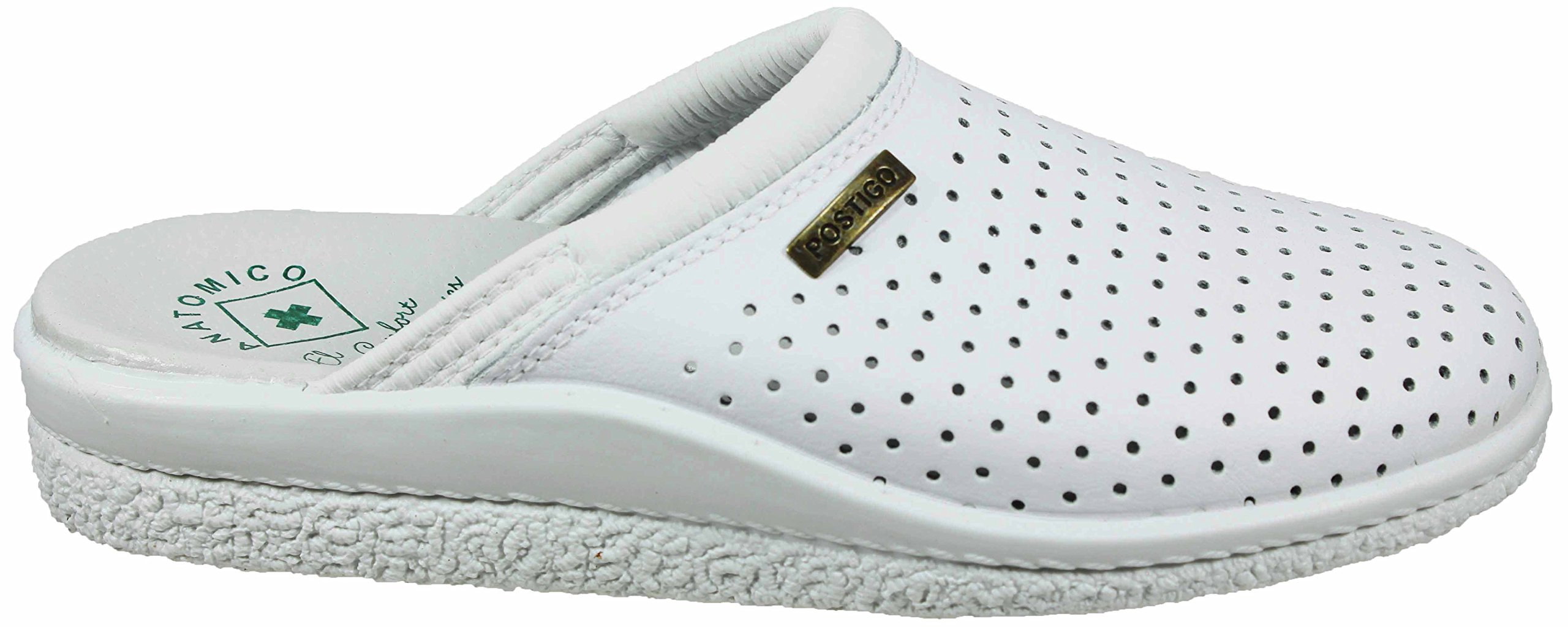 Postigo Zueco Sanitario anatómico Piel Unisex (37 EU, Blanco)