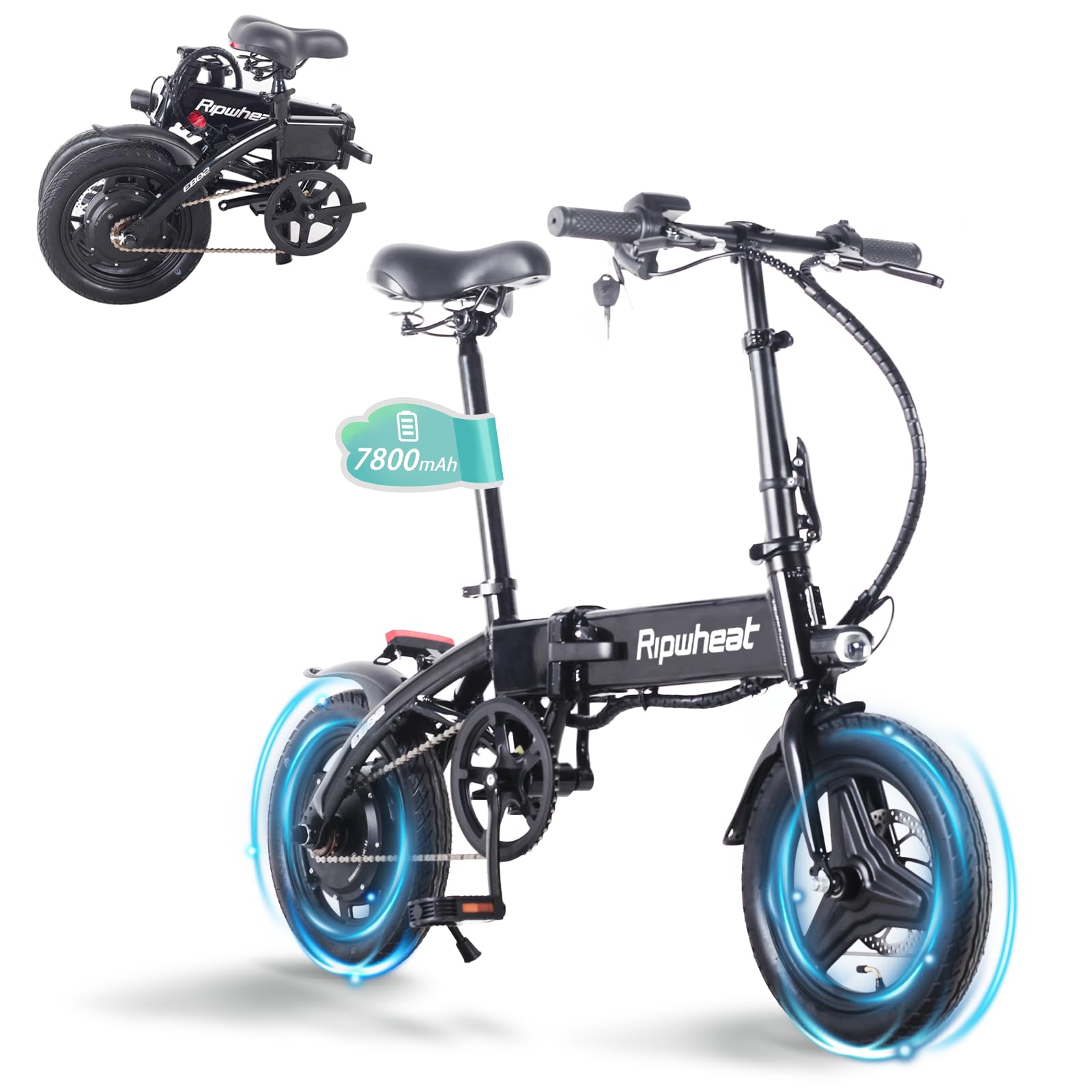 Amazon | 折りたたみ自転車 アシスト走行可能 Ripwheat アシスト距離