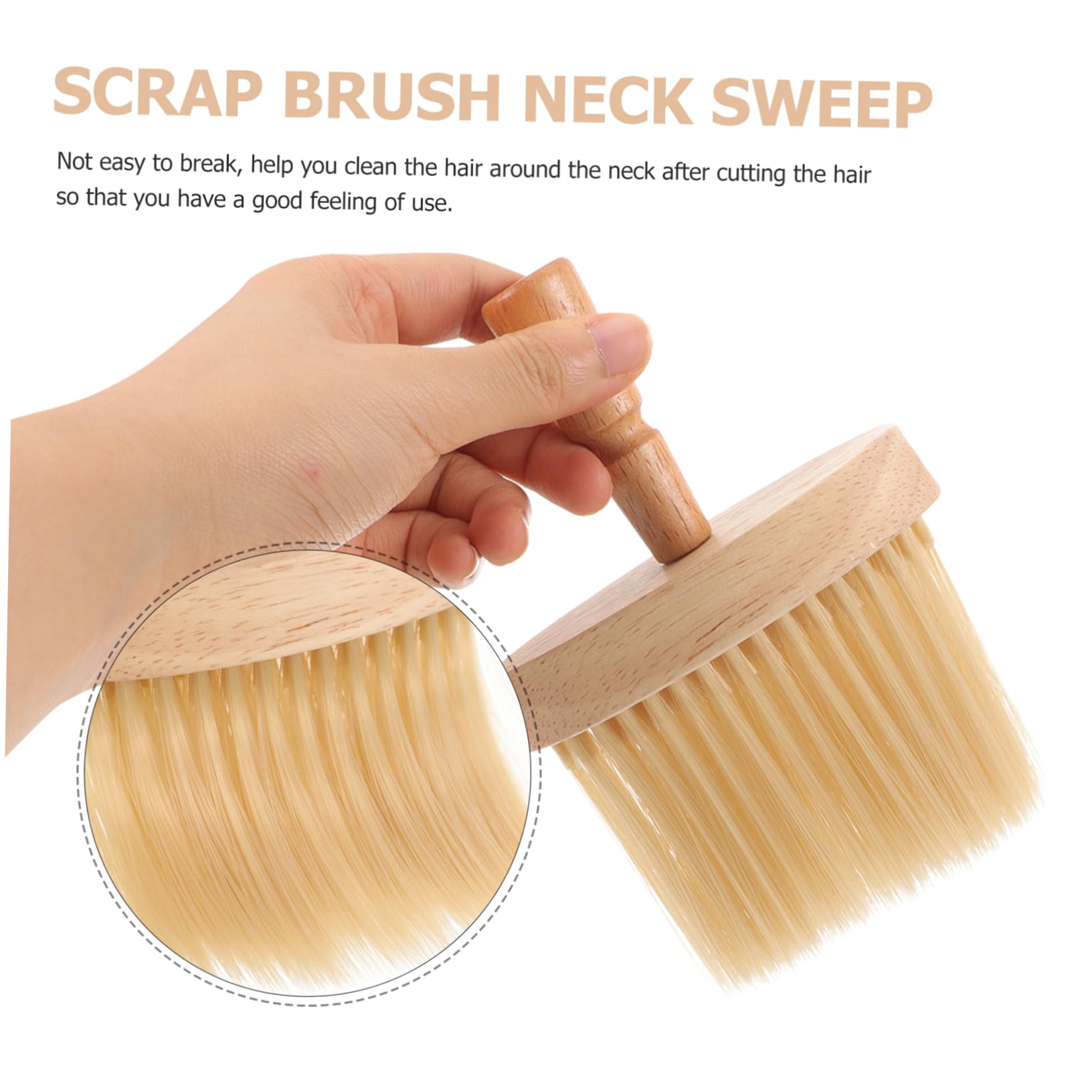 HAPINARY Shaving Brush Barber Hair Salon Shave Brush Manual for Beard Wooden Handle