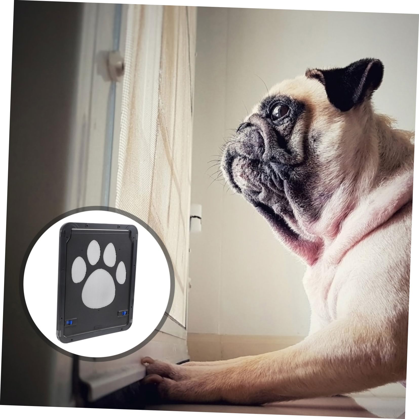 ibasenice 1 Ensemble Porte Moustiquaire pour Animaux Intelligente Chatière avec Verrouillage Automatique pour Petits Chiens et Dimensions Accessoire Pratique pour Intérieur et Extérieur