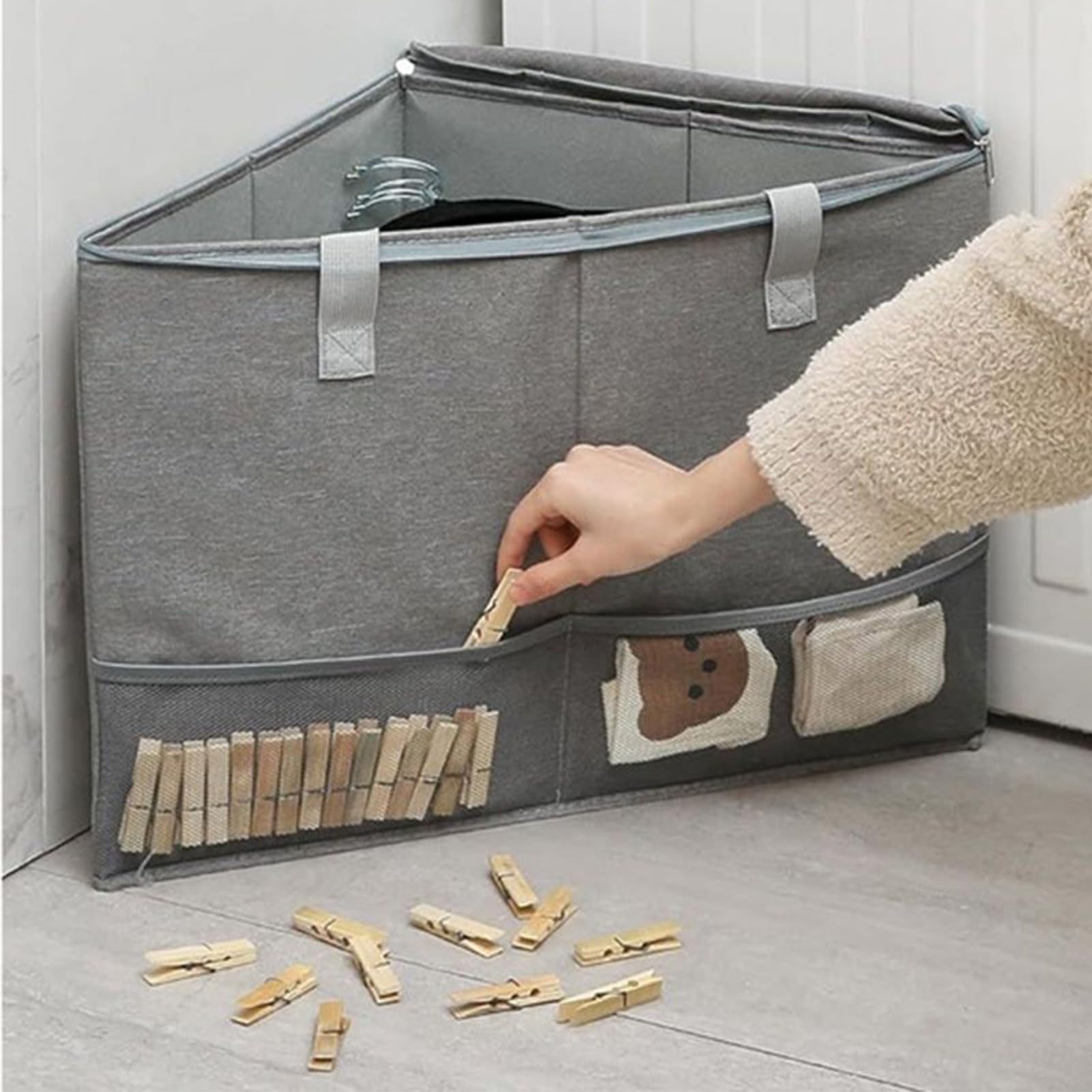 Bolsa De Almacenamiento De Perchas En Forma De Triángulo Contenedor