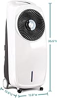 Vista 3 de BLACK+DECKER Evaporative Air Cooler - Portable Air Conditioner Cooling Fan with LED Display, Remote Control, 2-Gallon Water Tank - Compact and