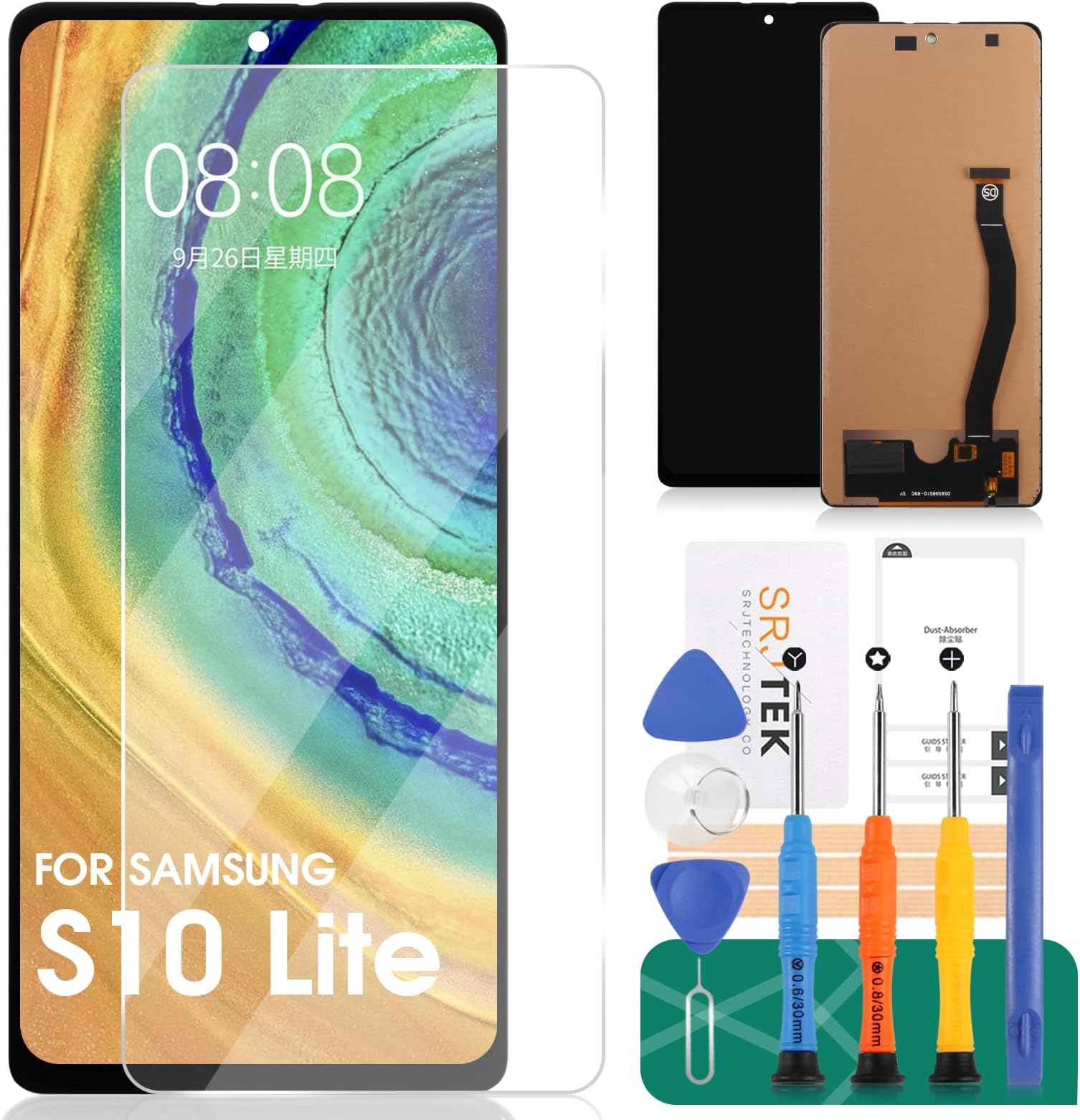 TFT for Samsung S10 Lite Screen Replacement for Samsung S10 Lite G770 LCD Digitizer Repair for Samsung Galaxy S10 Lite Display Touch Screen Assembly Replacement (Without Fingerprint Function)