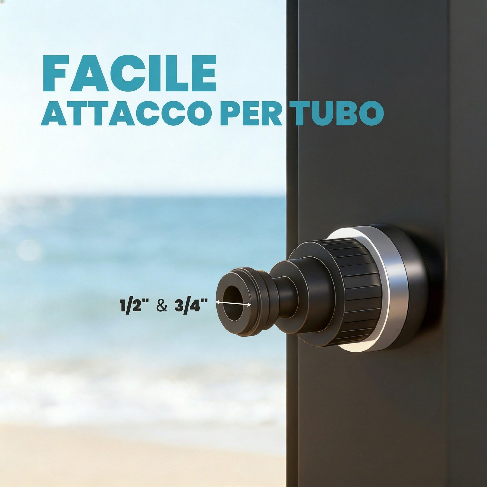 Outsunny Doccia Solare da Giardino 60L con 2 Soffioni a Pioggia, Nero