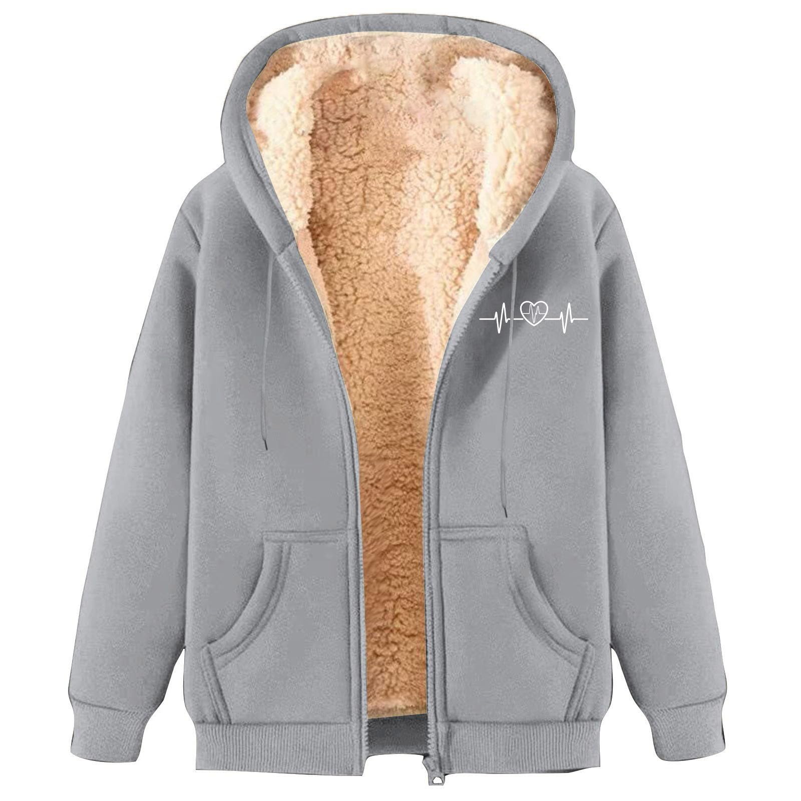 Sweat a Capuche Femme Zippé Sweatshirt Basique Sweat-Shirt Col en V Outerwear Chaud Streetwear Classique aux Couleurs Assorties Veste à Manches Longues Haut Couleur Unie Mode Hiver Vêtements