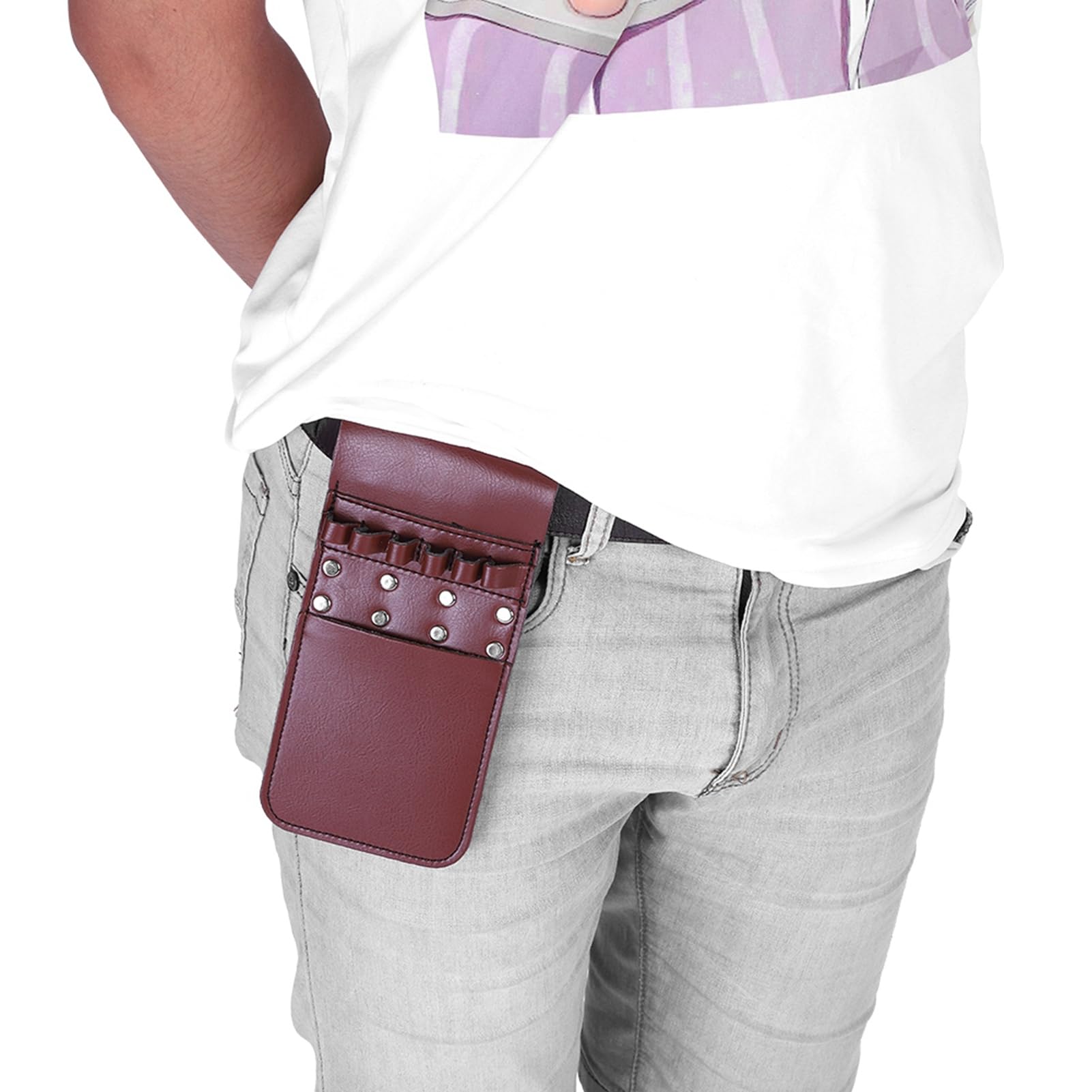 HEEPDD Carcaj de Bolsillo Portátil, Carcaj de Cintura de Cuero PU para Flechas, Bolsa de de Fibra Ligera para Tiro con y Caza Al Aire