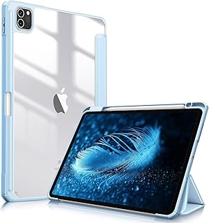 Smart Case for iPad Pro 11 Inch Case 2022/2021/2020/2018, Slim Stand Hard Back Shell Cover for iPad Pro 11 4th Generation 2022 / 3rd Gen 2021/ 2nd Gen 2020 / 1st Gen 2018 (Sky Blue)