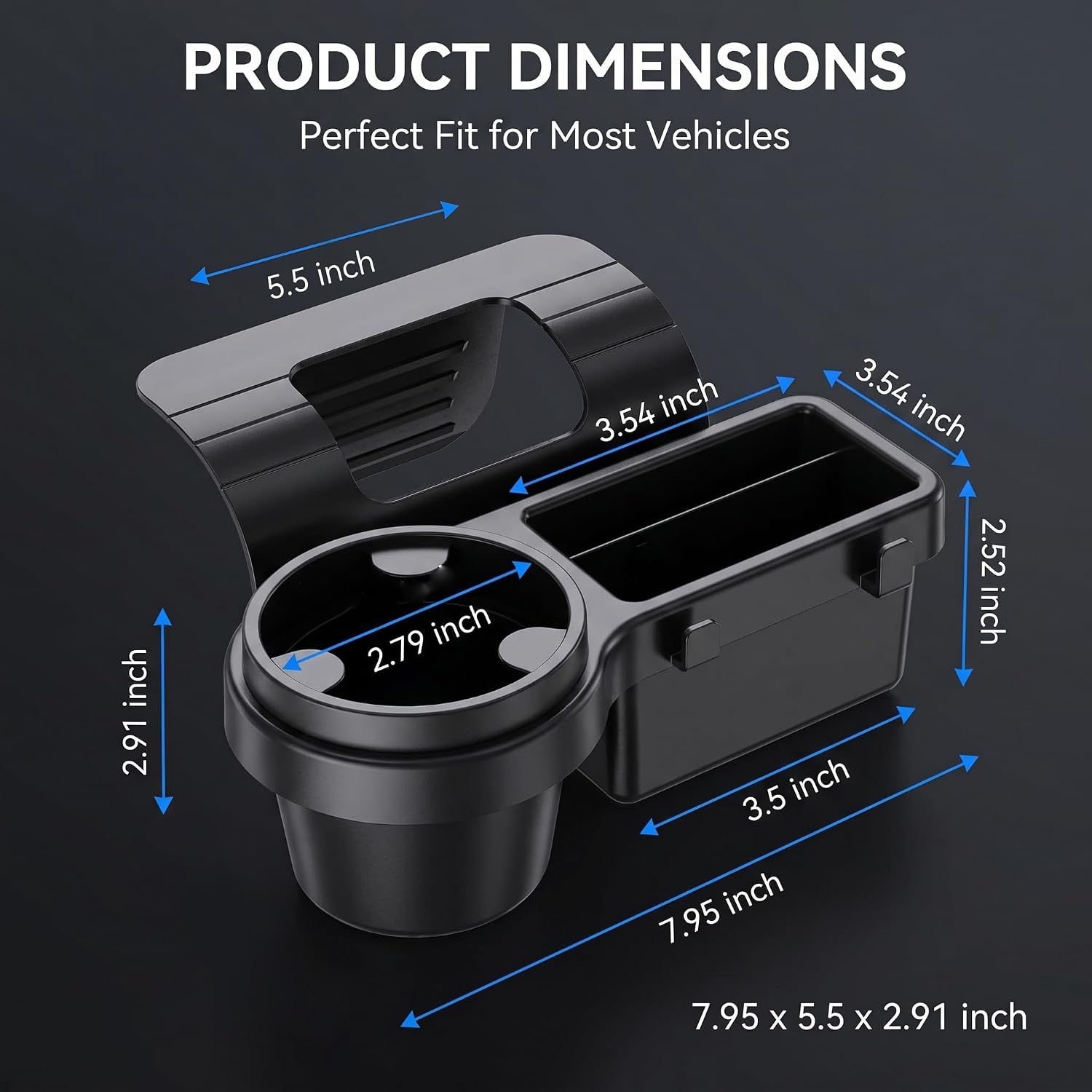 1 PC Car Window Cup Holder, Multifunctional Window Storage Organizer with Clip-on Design, Vehicle Door Side Hanging Rack, Universal for Most Cars, Trucks, SUVs (Black #B)