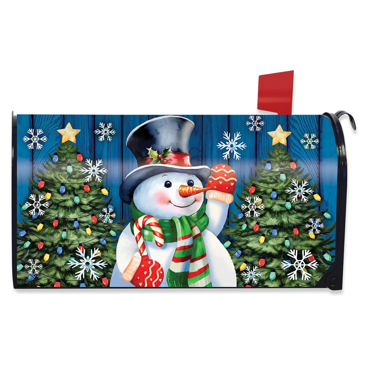 Briarwood Lane Winter Mailbox Cover - Standard Size - Candy Cane Snowman for Winter Mailbox Cover