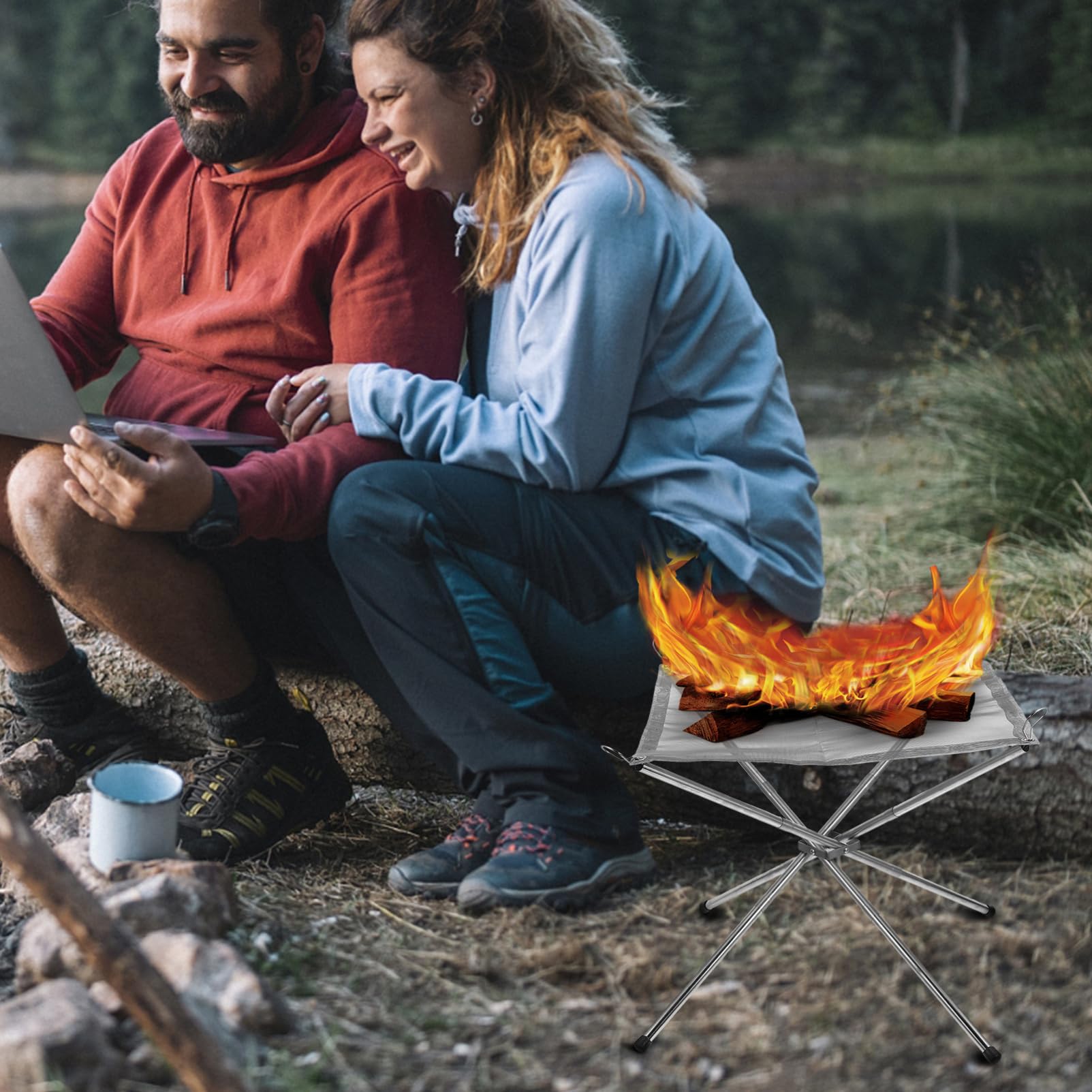 Fournitures De Camping Support De Feu De Camp Portable en Acier Inoxydable Réchaud De Camping pour Une Cuisson Efficace