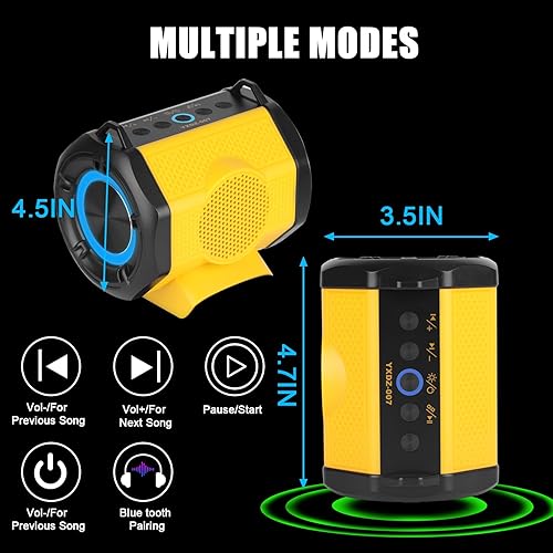 Miniatura 7 de JYJZPB Altavoz inalámbrico inalámbrico compatible con batería Makita de 18 V, altavoz de dientes azules apto para batería Makita de 18 voltios,