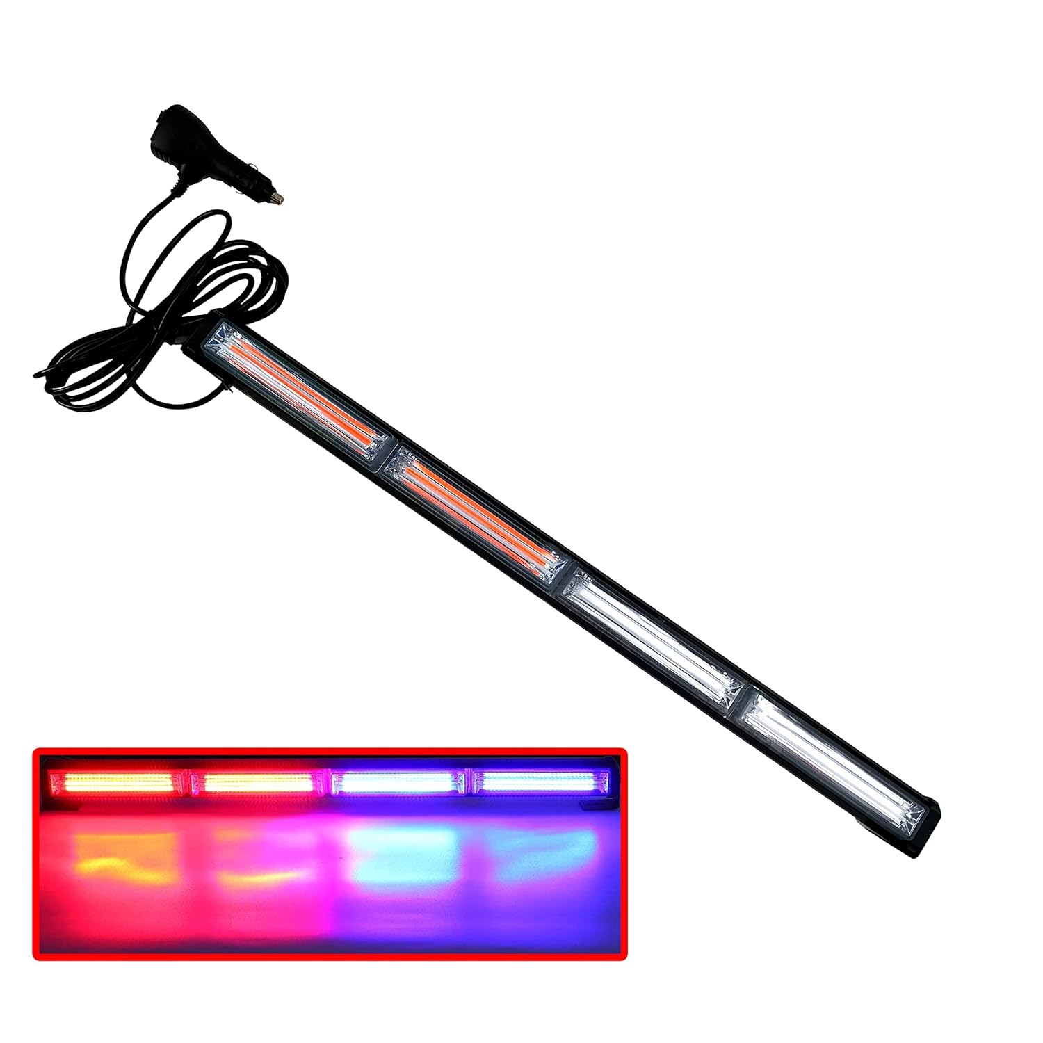 Olmeo 42W LED Strobe Police Light Flasher, COB 24" Warn Emergency