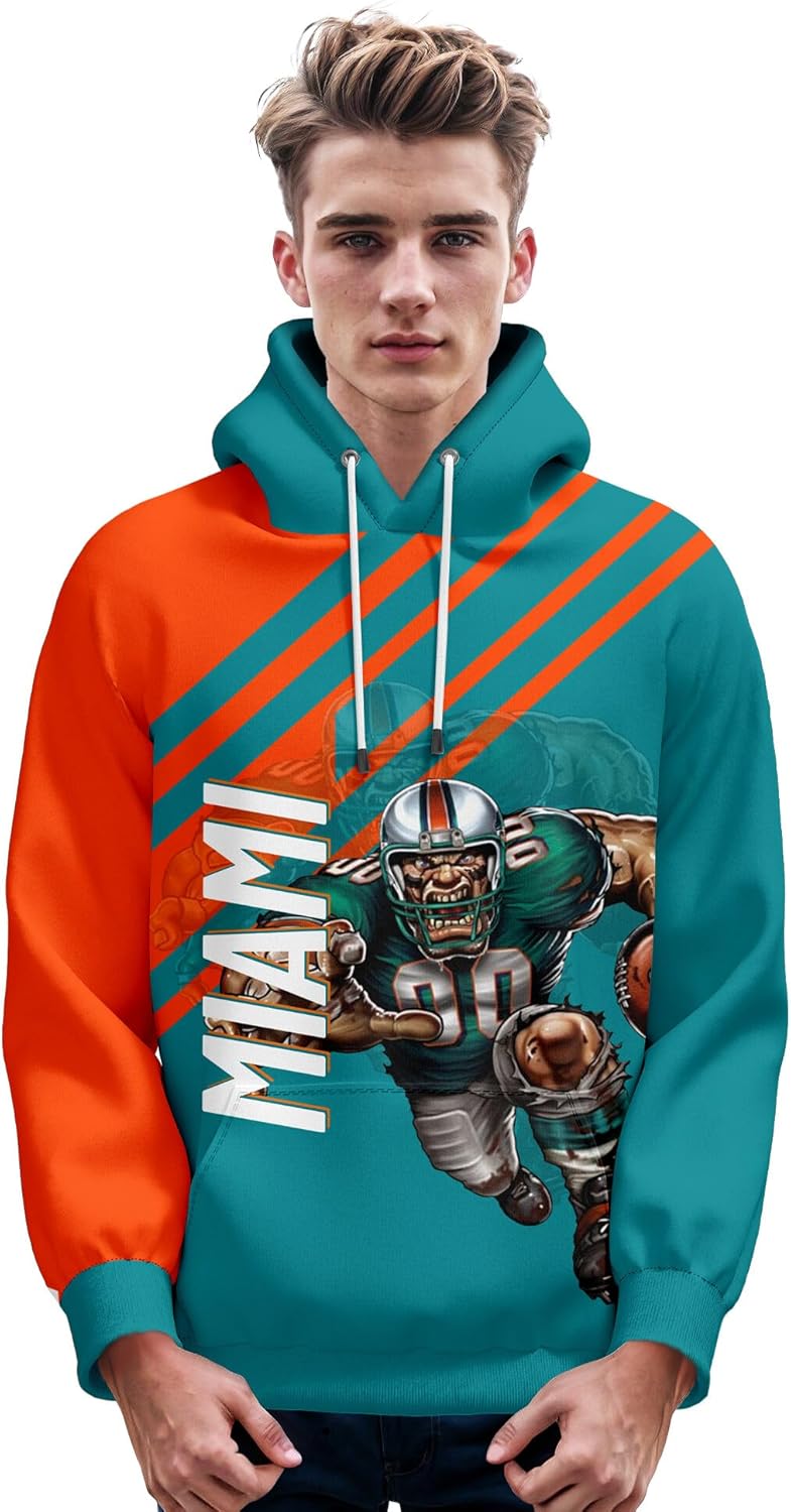 Custom Football Hoodie City Mascots Hooded Sweatshirt Personalized Name Number Fans Gift for Men Women Youth - Image 2