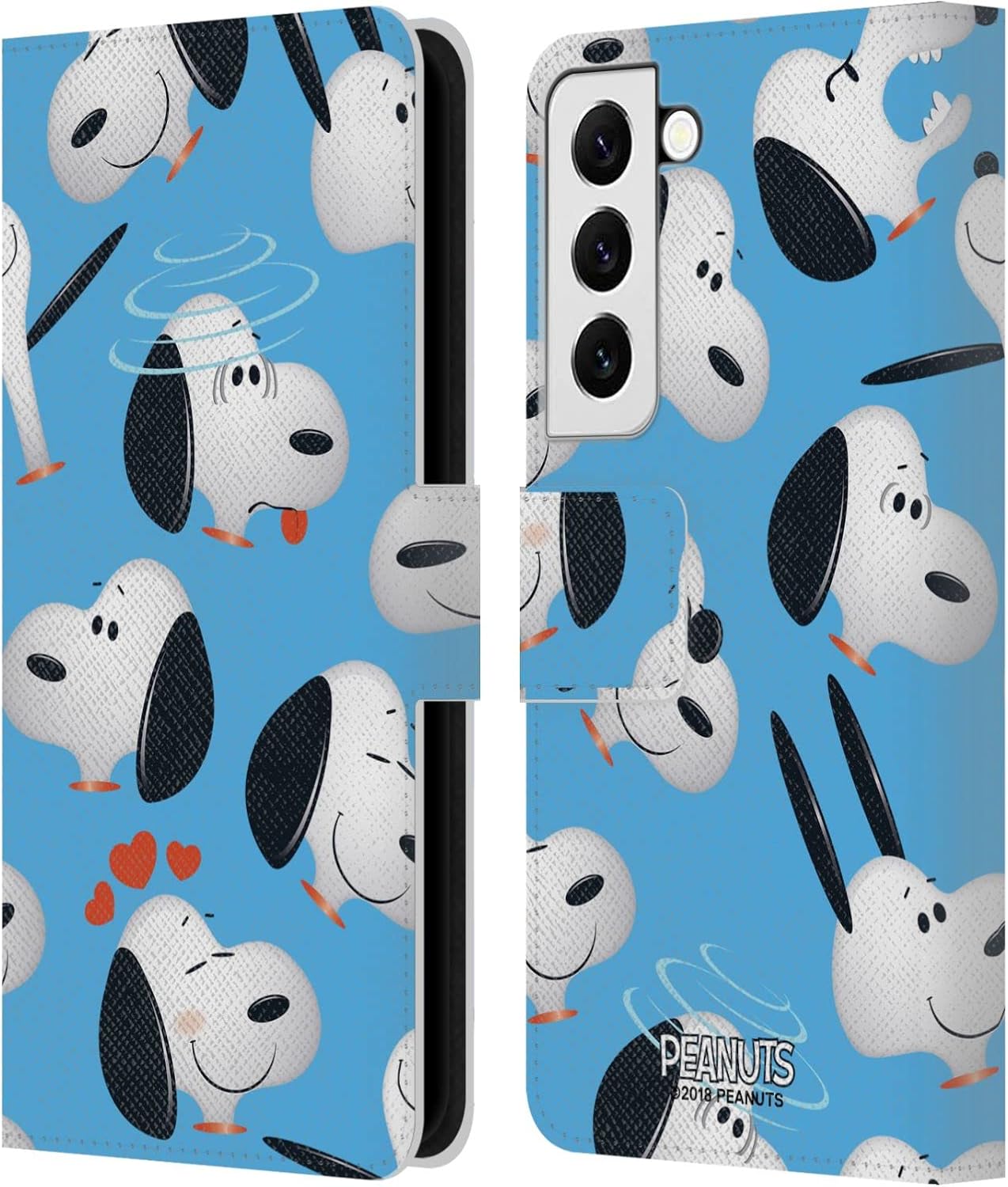 Head Case Designs Officially Licensed Peanuts Snoopy Character Patterns Leather Wallet Case Compatible with Samsung Galaxy S22 5G