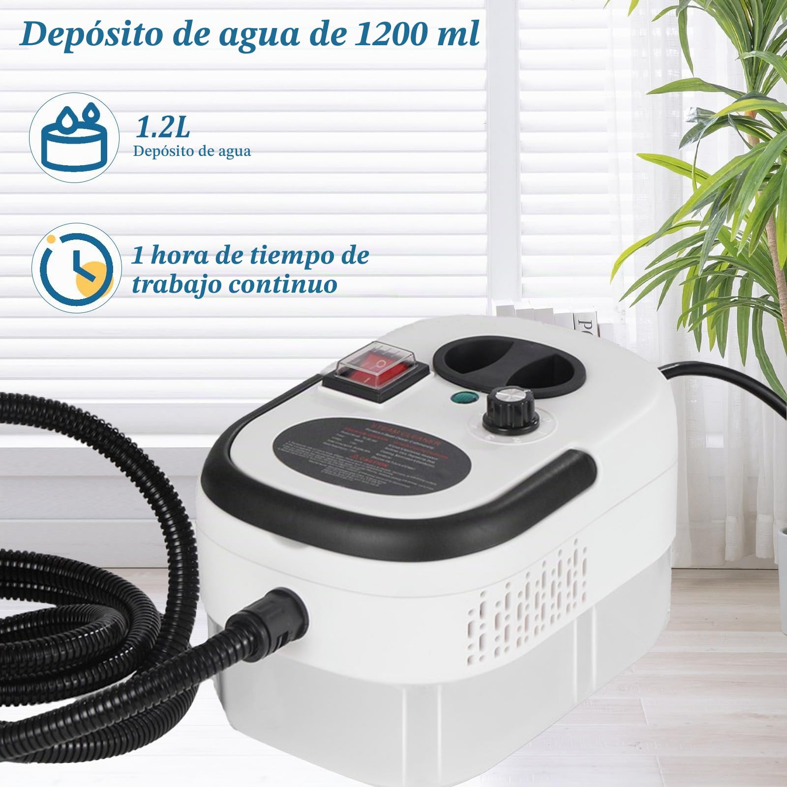 Limpiador a Vapor de 2500w, Limpiador A Vapor de Mano, Ajustable En 6 Niveles, Calentamiento RáPido En 15 Segundos, limpiador A Vapor Para Limpiar Suciedad, Grasa Y Polvo
