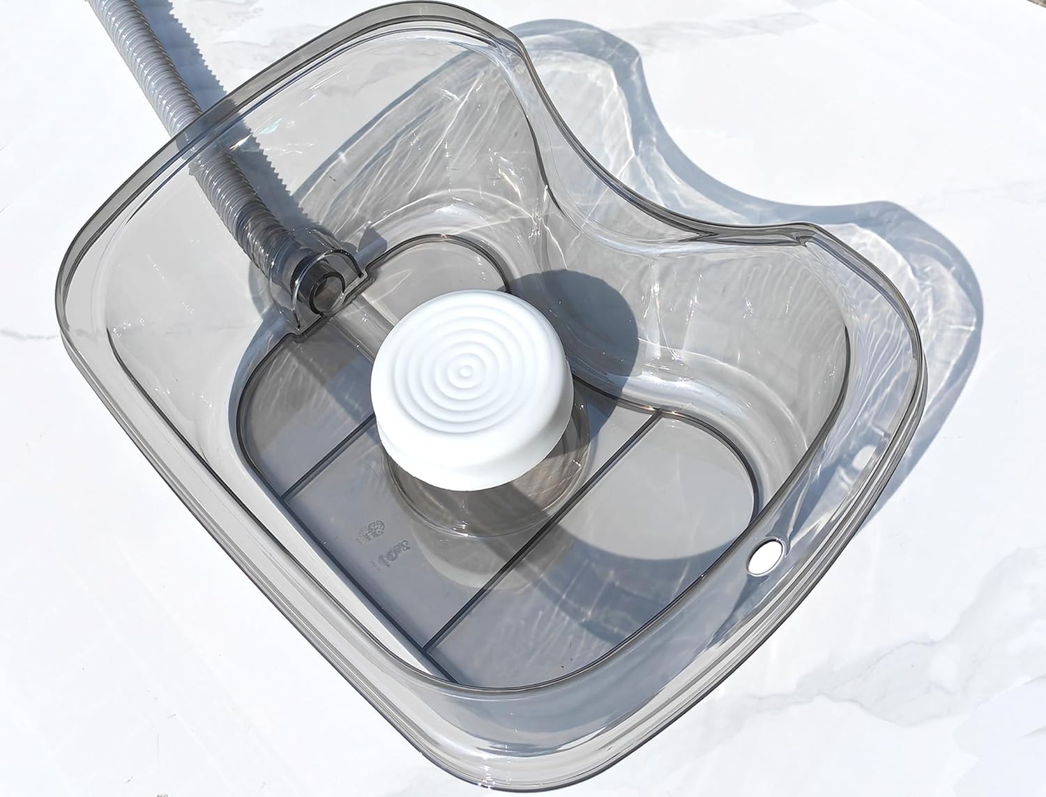 pregnant woman with neck support hair washing basin - portable shampoo bowl and basin at home for the elderly - convenient shampoo tray for lying down and washing hair (transparent pet, gray) gray transparent pet