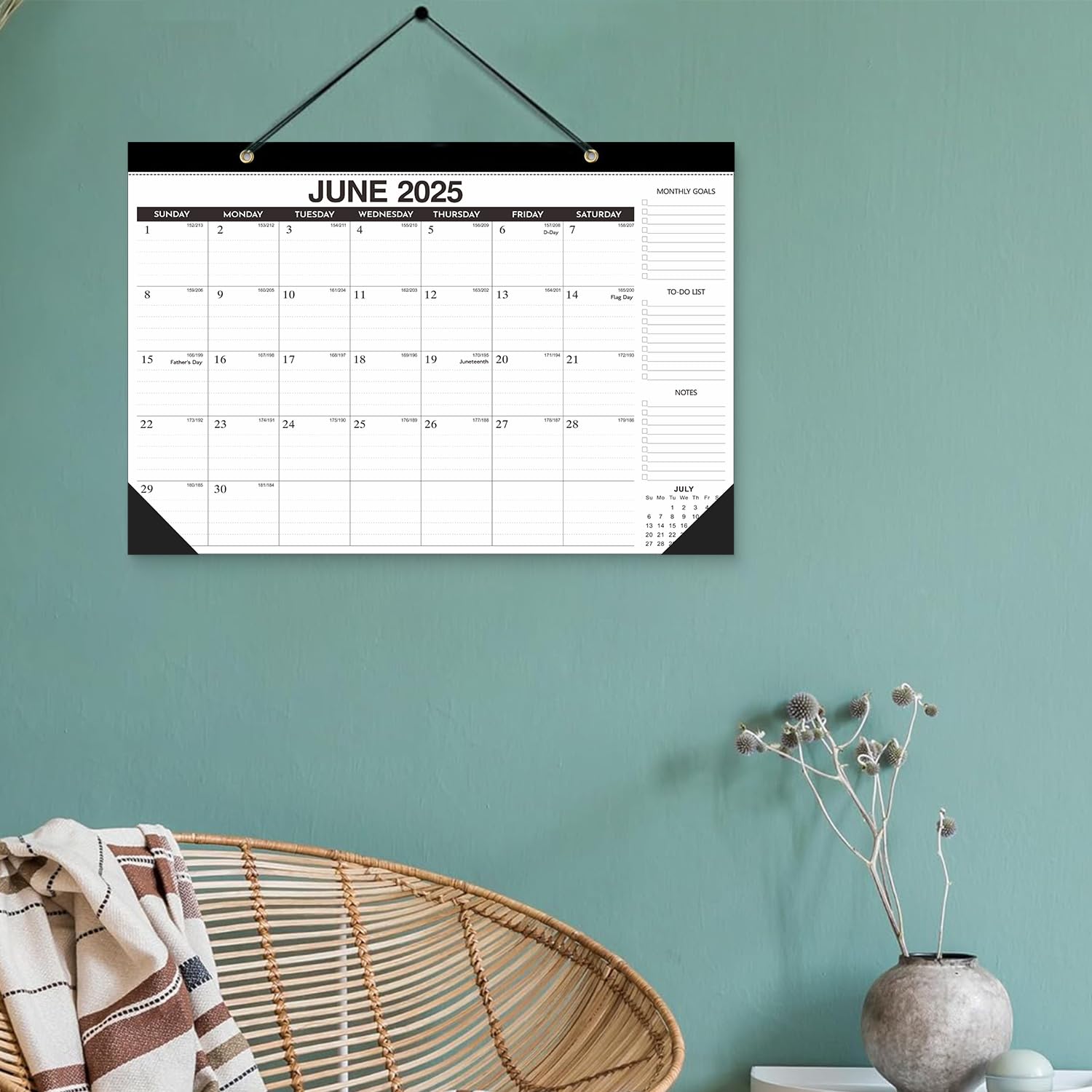 Tischkalender 2026–2027, mit 2 Aufklebern, 18-Monatskalender bis Juni 2028-43,2 x 30,5 cm, Desktop/Wand-Monatskalender für Zuhause oder Büro