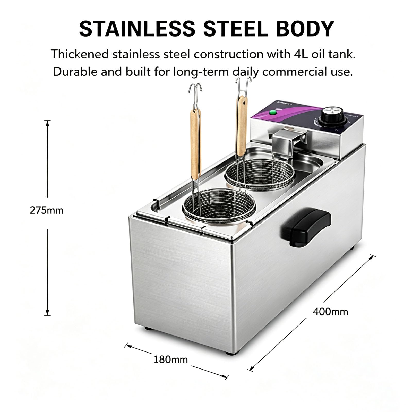 Macchina Elettrica Per La Cottura Di Pasta Da 2000 W, Con 2 Cestelli Per La Pasta, Tubo Di Circolazione A Riscaldamento Rapido, Temperatura Regolabile Da 30℃ A 110℃, Ideale Per Ristoranti E