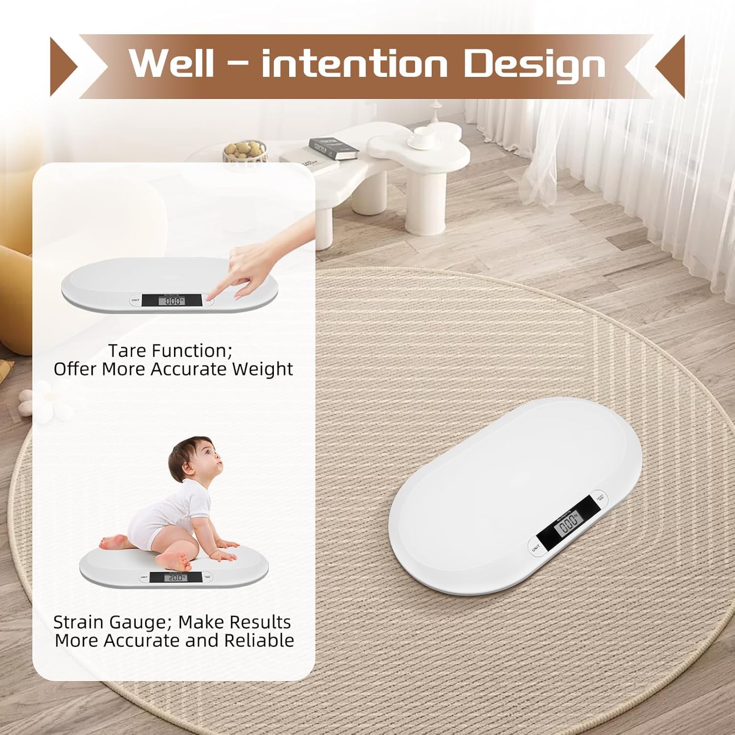 Bilancia Digitale per Neonati, Bambini E Animali Domestici - Misurazione Precisa del Peso di Neonati, Gatti E Cani - Design Facile da Usare, Leggero E Portatile