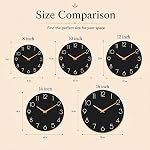 cicininc Wall Clock, Black Silent Non-Ticking, Decorative Battery Operated Wall Clocks for Bedroom, Kitchen, Home, Office, School, Hotel (8 Inch)