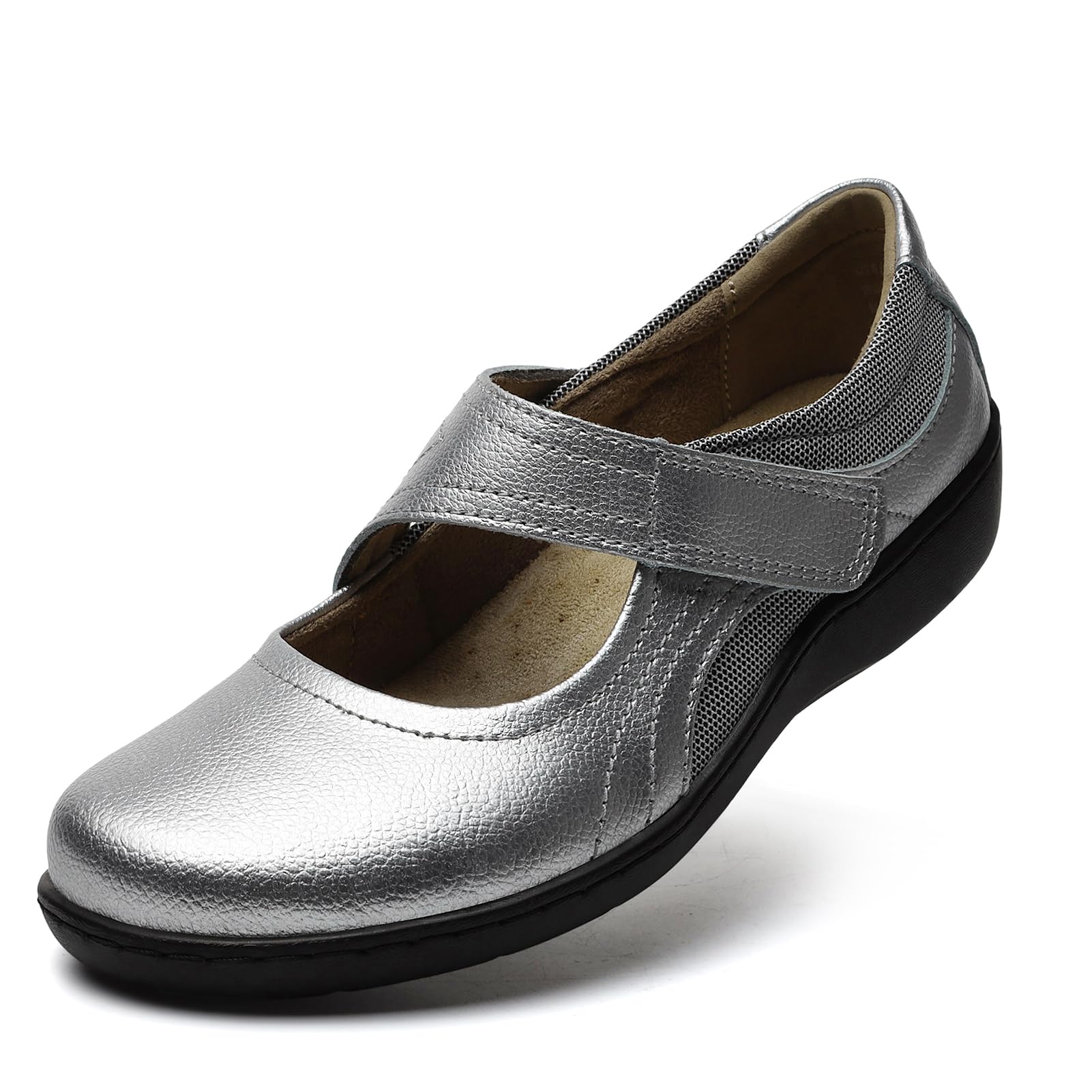 Oviaric Women's Classic Comfort Mary Jane Flats Fashion Casual Dress Shoes Cute Closed Toe Slip On Lightweight Breathable Walking Shoes