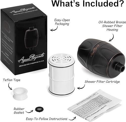 Miniatura 6 de Aqua Elegante Filtro de agua de ducha para cabezal de ducha, filtros universales para el hogar para eliminar el cloro y los minerales duros, sistema