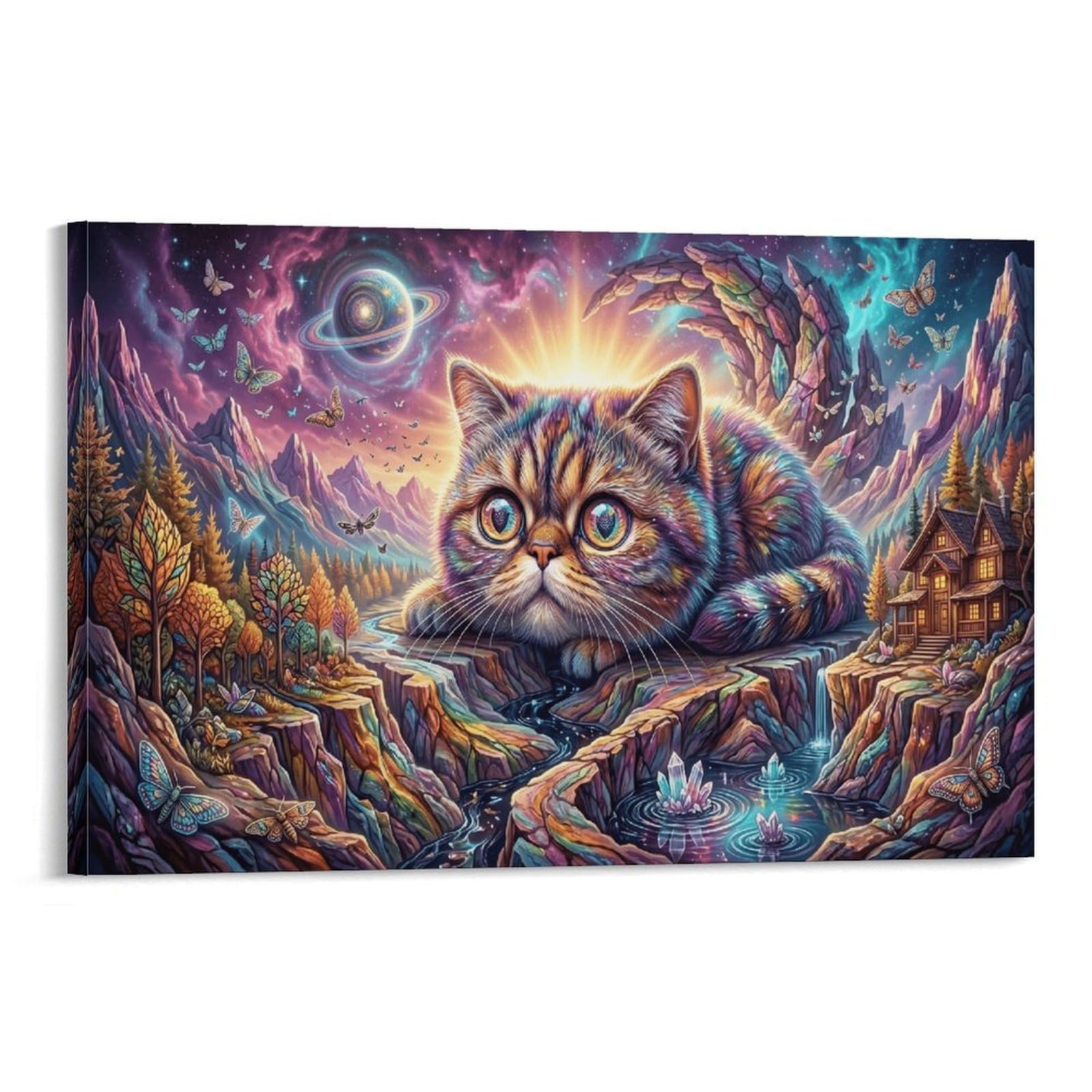 XPASHIQWC Cat Wall Decor Poster Color‑Rock Valley Giclee Canvas Prints Modern Wall Art Picture Wall Hanging for Living Room Home Decorations 24x36inch(60x90cm)