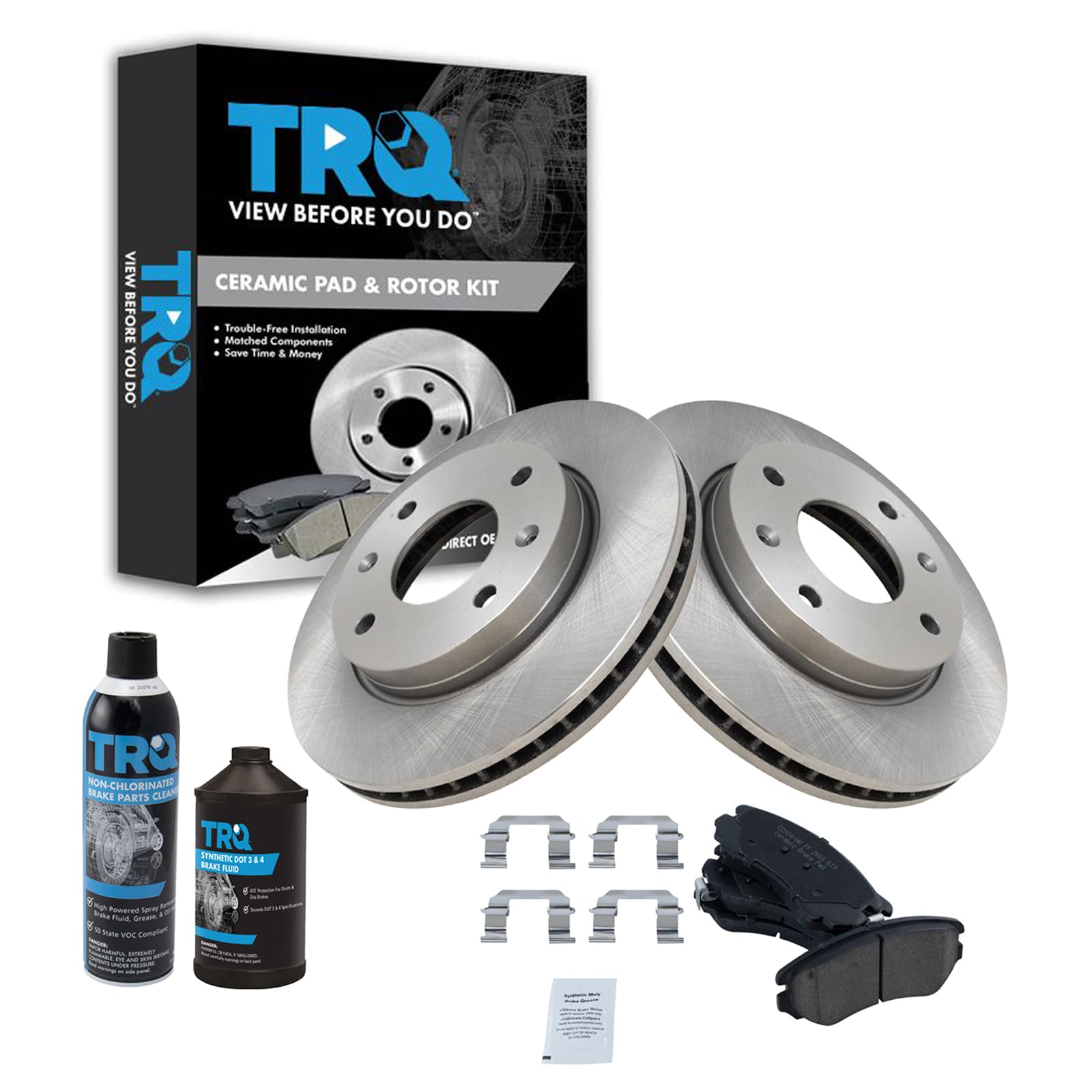 Front Brake Pad & Rotor Kit Brake Chemical Kit Brake Pads Brake Rotor Ceramic Compatible with 2003 Hyundai Sonata 2002 Kia Optima