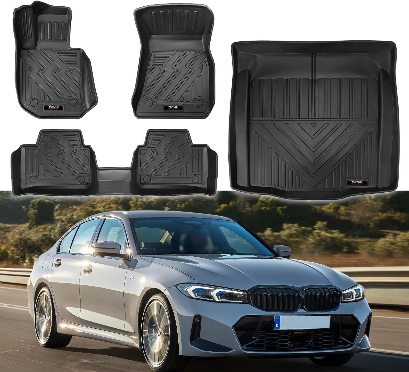 Custom for 2019-2024 2025 BMW 3 Series Floor Mats Cargo Liner G20 Accessories TPE All Weather Mat for 2019-2024 BMW 3 Series G20 Accessories (for 2019-2025 G20 3 Series)