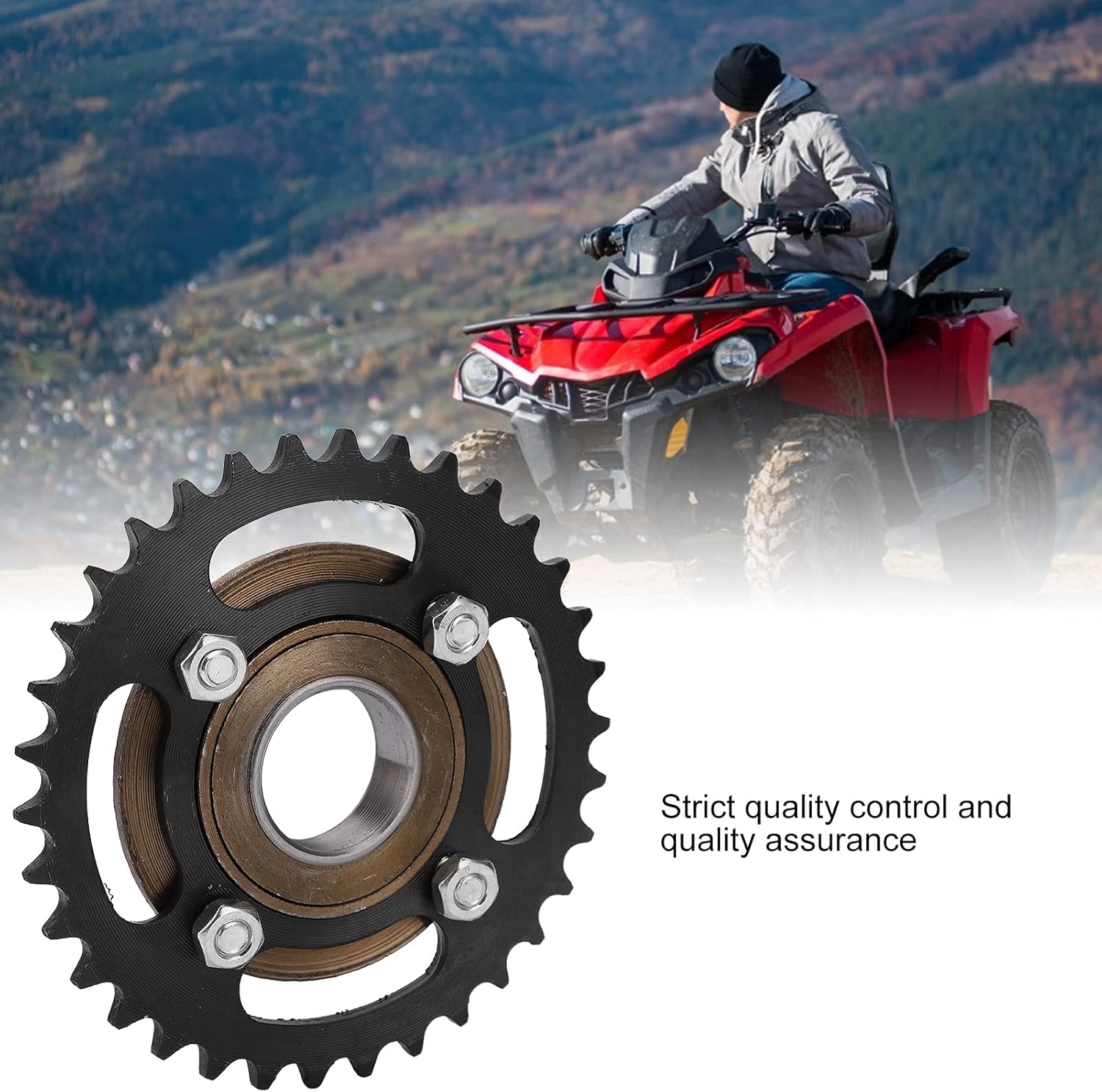 Electric Tricycle Chainring, Durable 420 34T Sprocket with Smooth Toothless Flywheel, ATV Kart Sprocket for Off-Road Racing and Recreational Riding