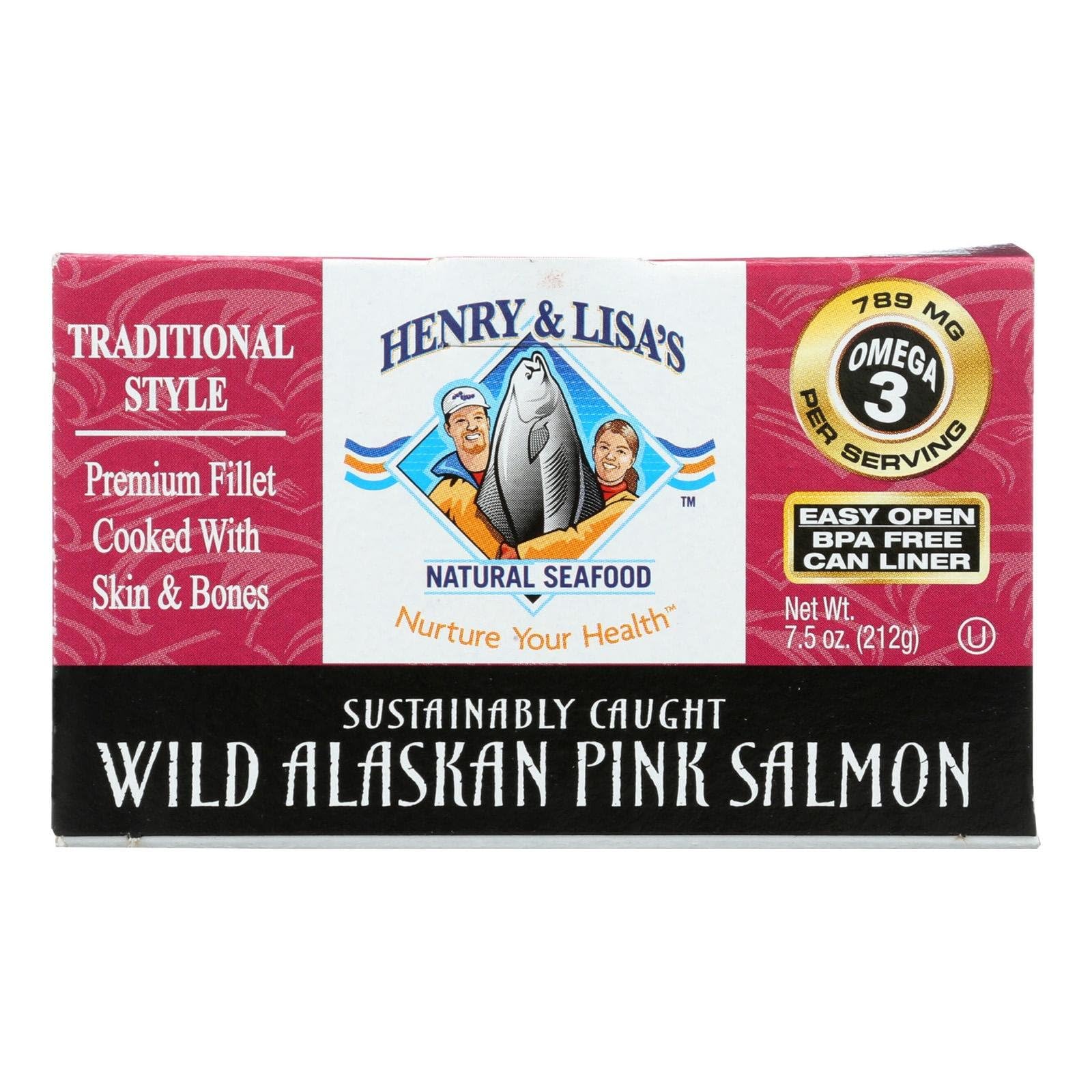 Amazon.com: Henry and Lisas Wild Alaskan Pink Salmon, 7.5 Ounce