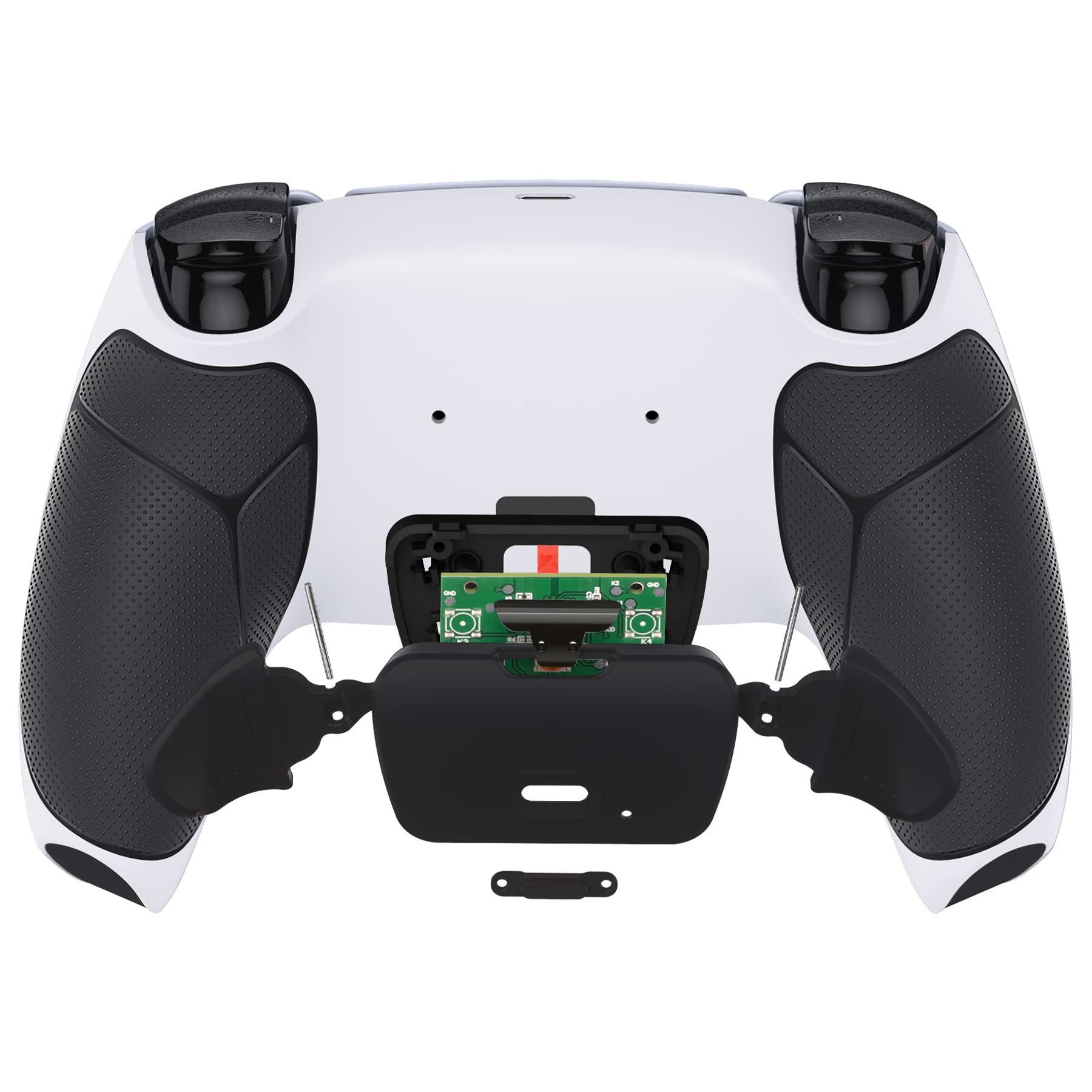 eXtremeRate Rise V3 Remap Kit Programmabile per ps5 Controller BDM-030/040/050,Tasti Aggiuntivi Palette Back Button Cover Grip Gomma Paddles Posteriori per ps5 Joystick-Nero&Nero