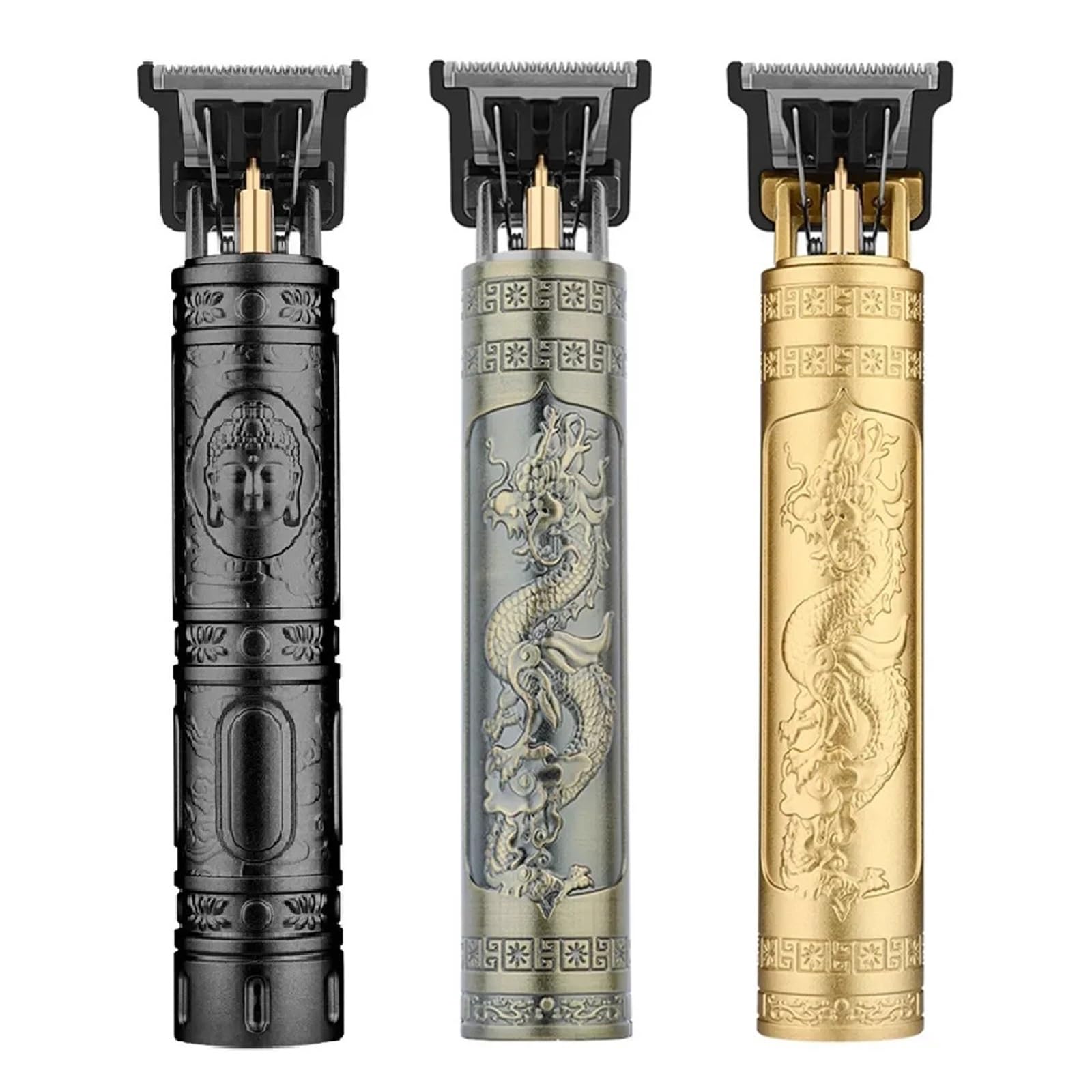 Rasoio professionale da uomo, rasoio elettrico senza fili, rasoio per barba, macchina per tagliare i capelli, parrucchiere, stile di taglio dei capelli (Gold Buddh)