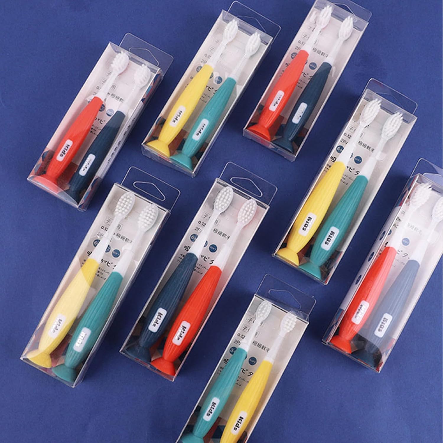 4pcs Oral Care Toothbrush Soft Bristles Small Head Manual Teeth Cleaner for Ages with Flexible Safe Design in Orange Blue Yellow Green