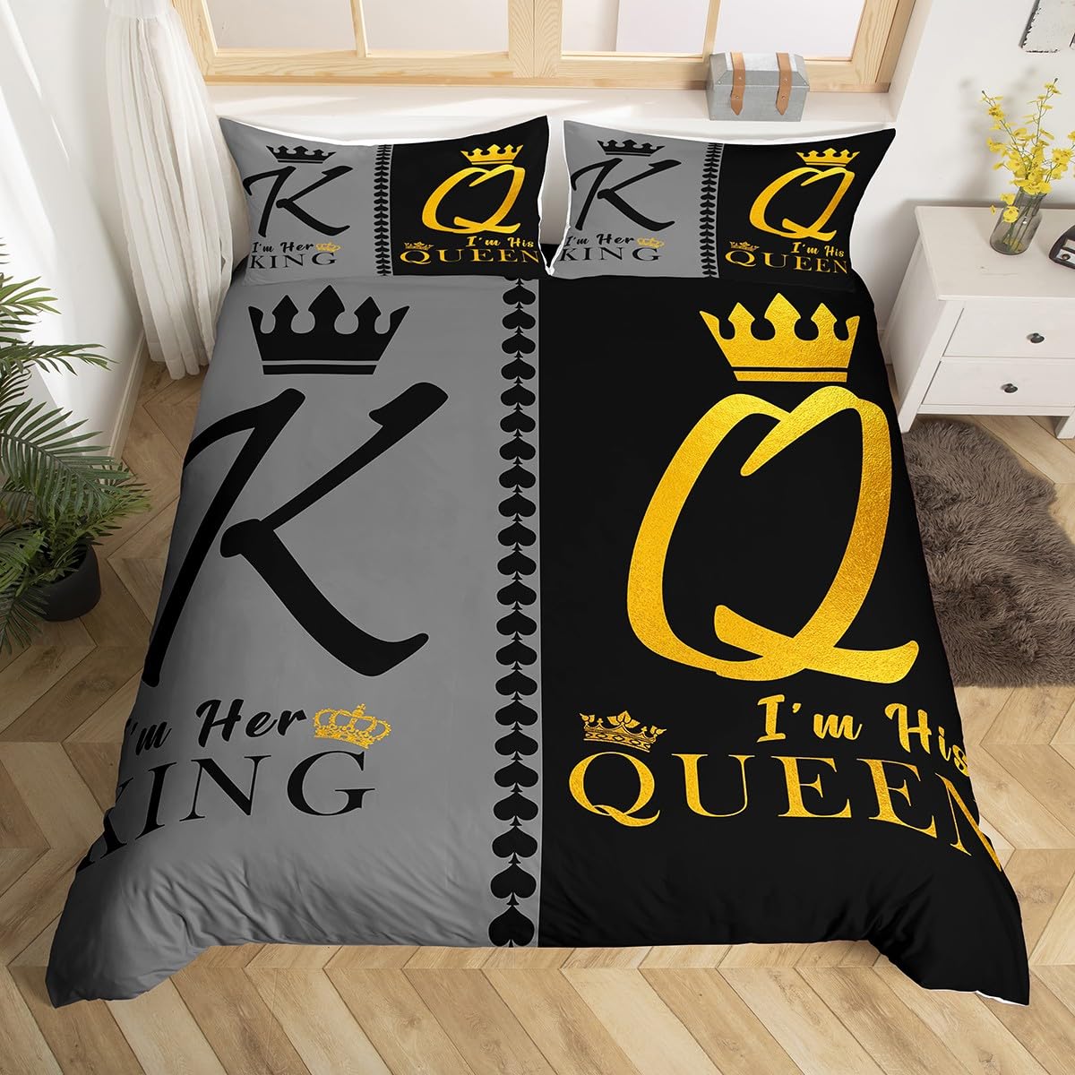 Manfei King and Queen Duvet Cover Set King Size
