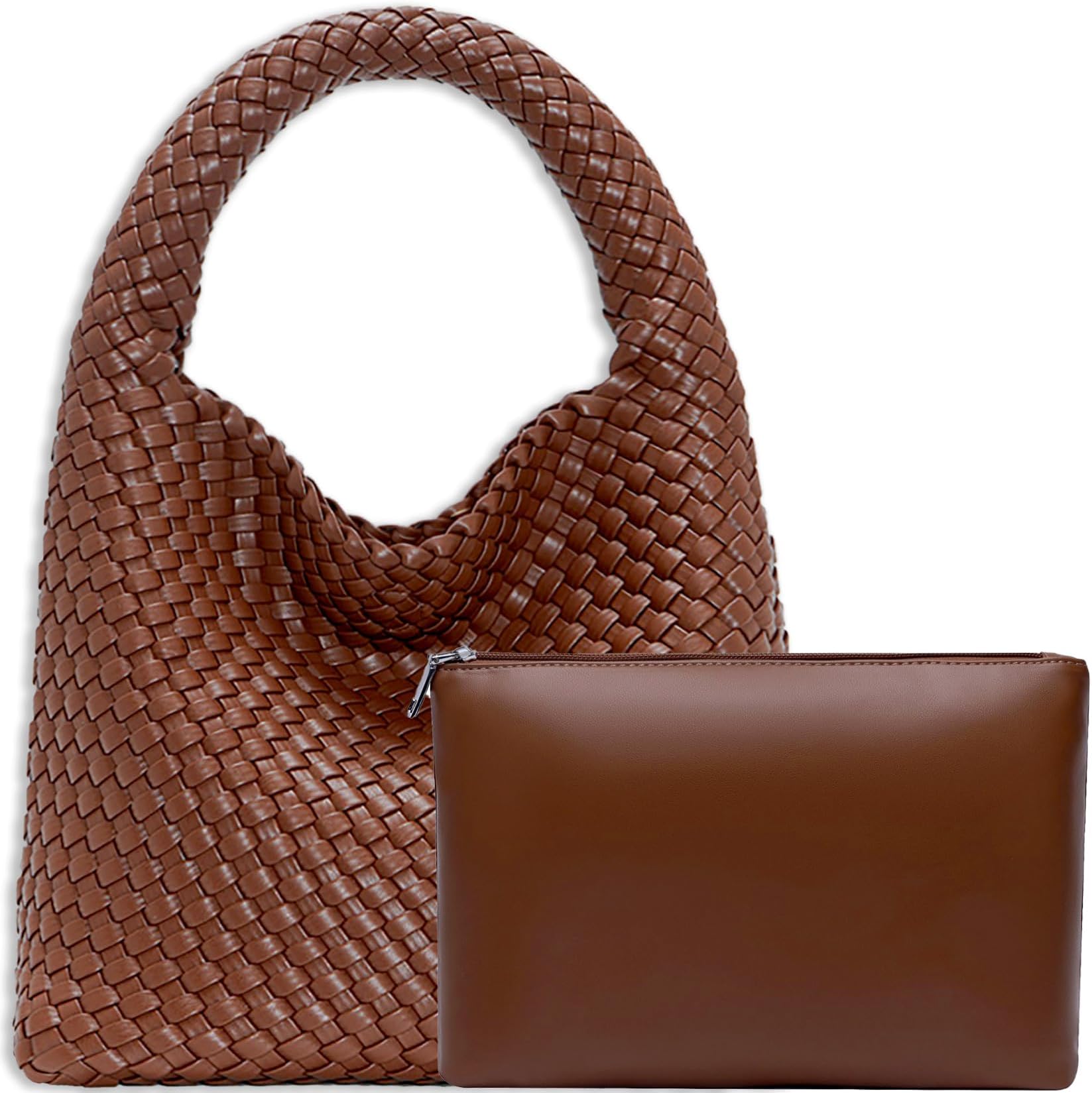 Woven Tote Bag for Women, Fashion Hobo Handbag, Travel Top-handle Shoulder Bag, Beach Underarm Bag with Purse