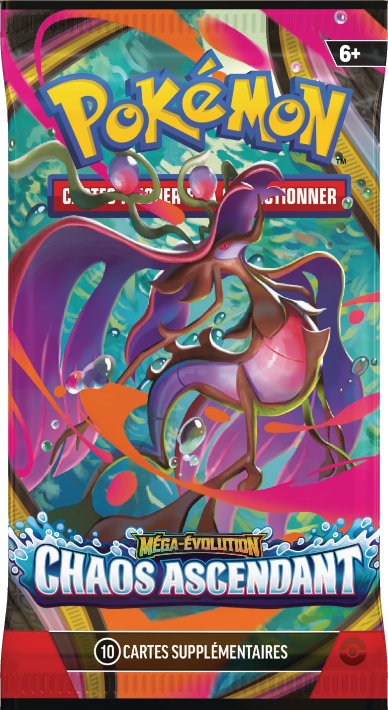 Pokémon : présentoir de boosters Méga-Évolution – Chaos Ascendant (18 boosters)