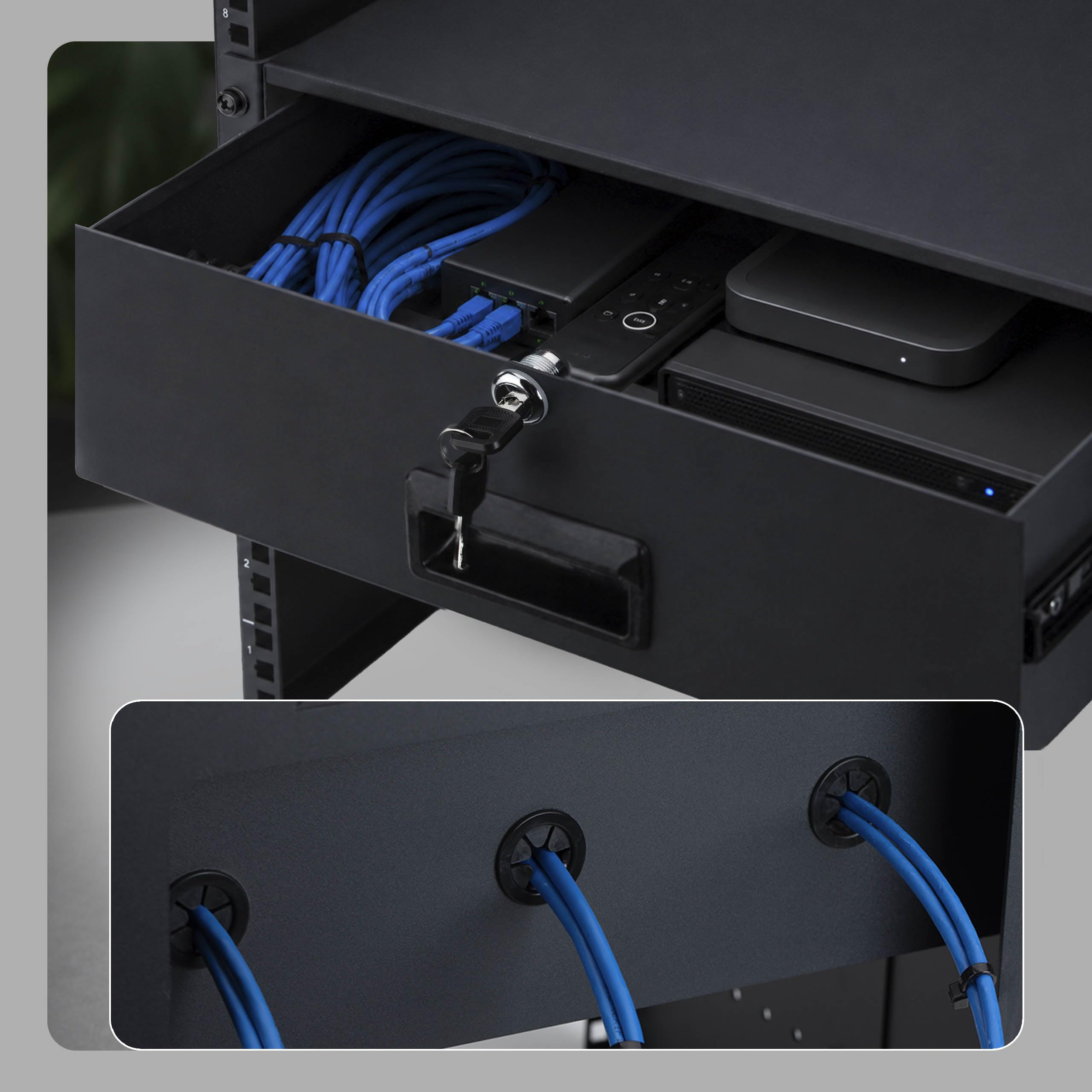 StarTech Tiroir 2U, Montable en Rack 19", pour Équipement AV et Réseau