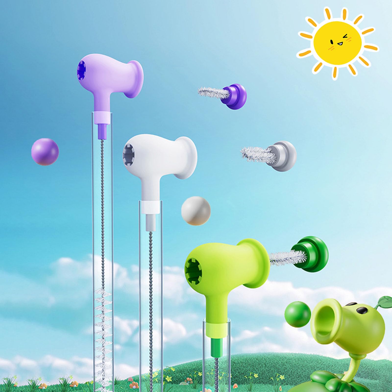 Kit Pulizia Contenitori Scovolino Per Bottiglie 3 In 1 - Set 3 Pezzi Per Pulizia Borracce E Angoli Kit Pulizia Fessure Angoli