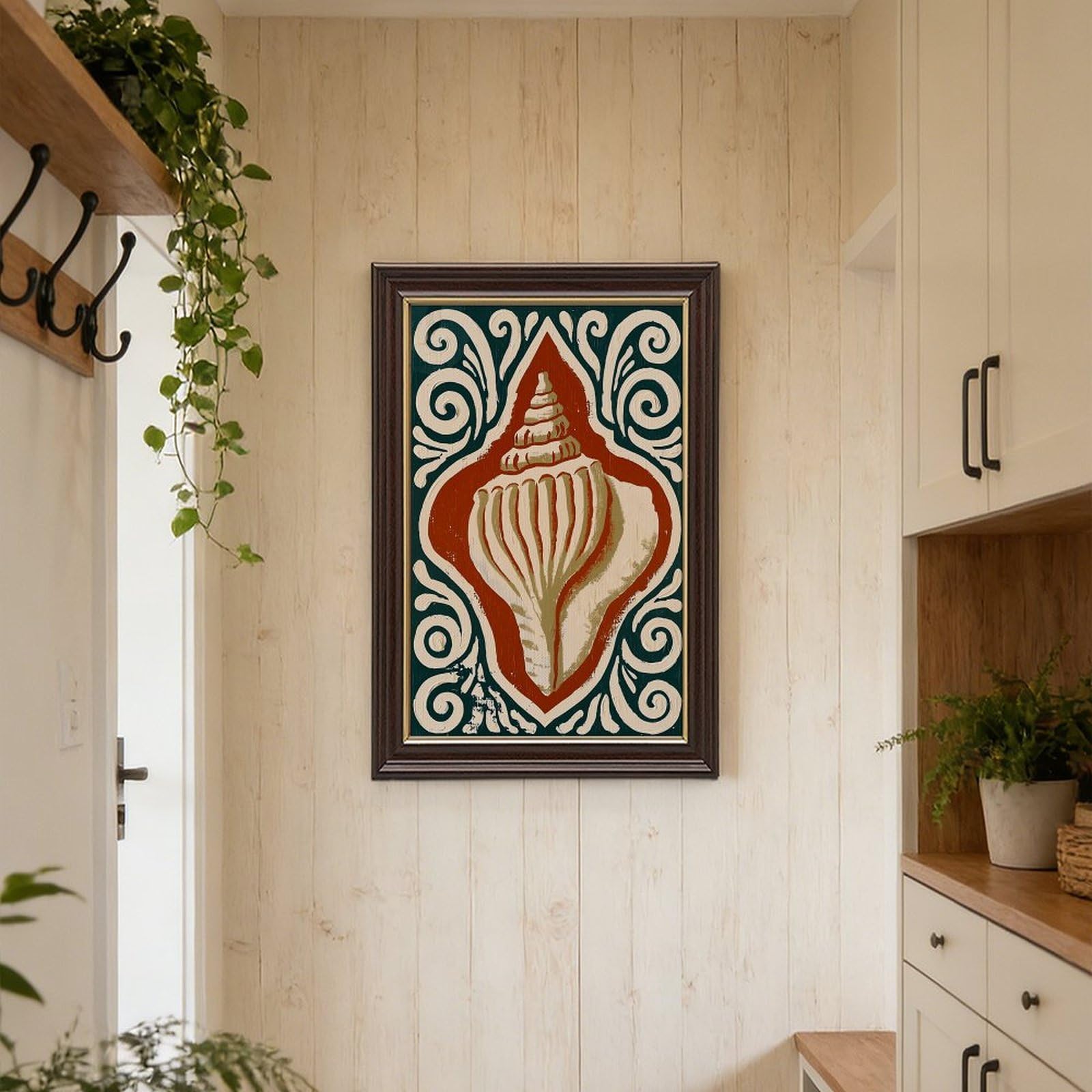 AYINUER Impression sur toile stylisée avec motif de volutes pour chambre à coucher, décoration cadeau