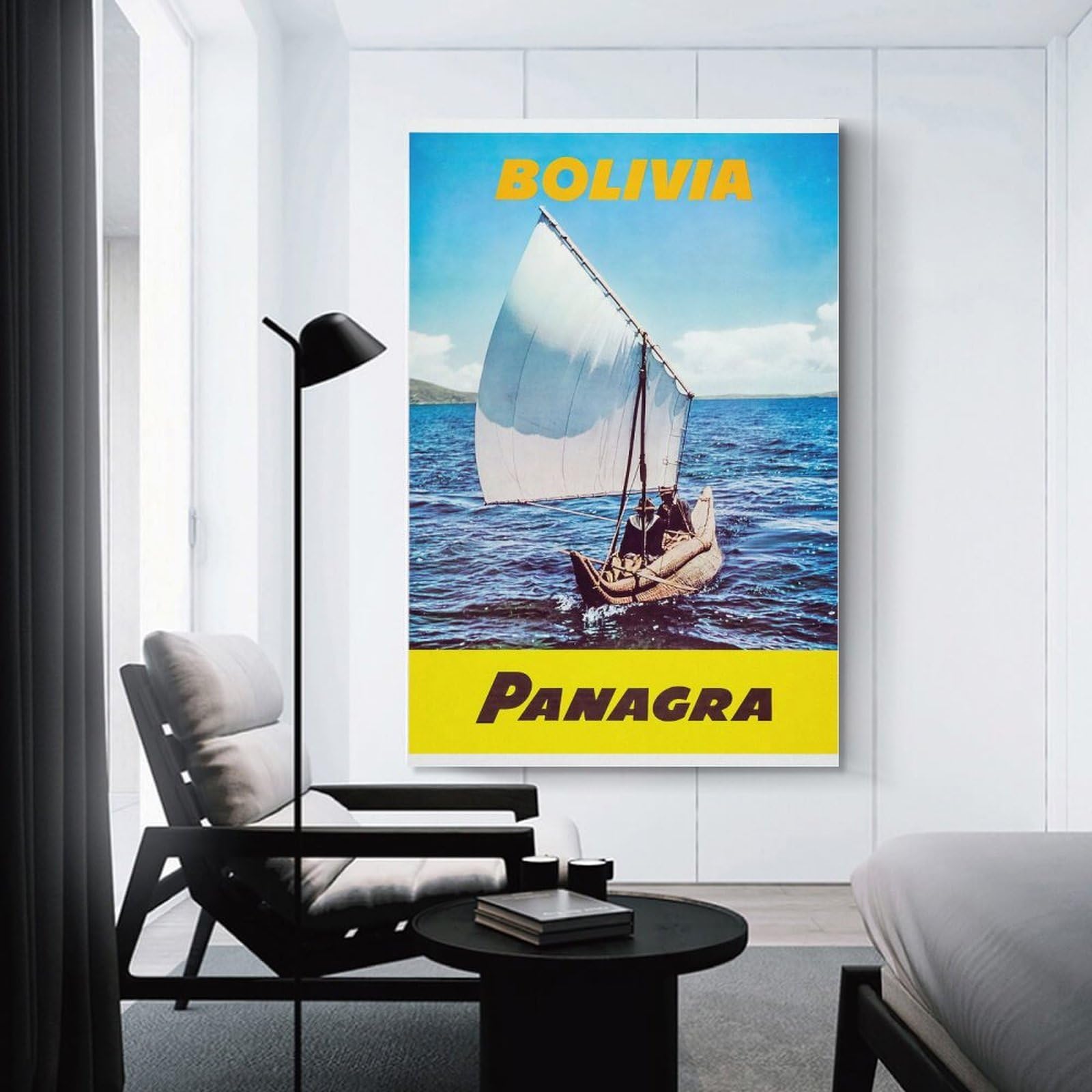 Junmoney Bolivia Panagra Travel Hanging Wall Art, 24x36inch(60x90cm), for Gallery Wall Decor And Room Displays, Home Wall Art for Statement Displays