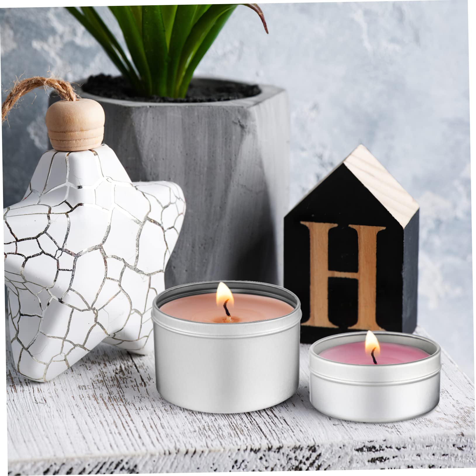 Garneck Contenitori Vuoti per Candele in Alluminio Lattine per Candele Colonna Tealight Stoppini in Cotone Fai da Te