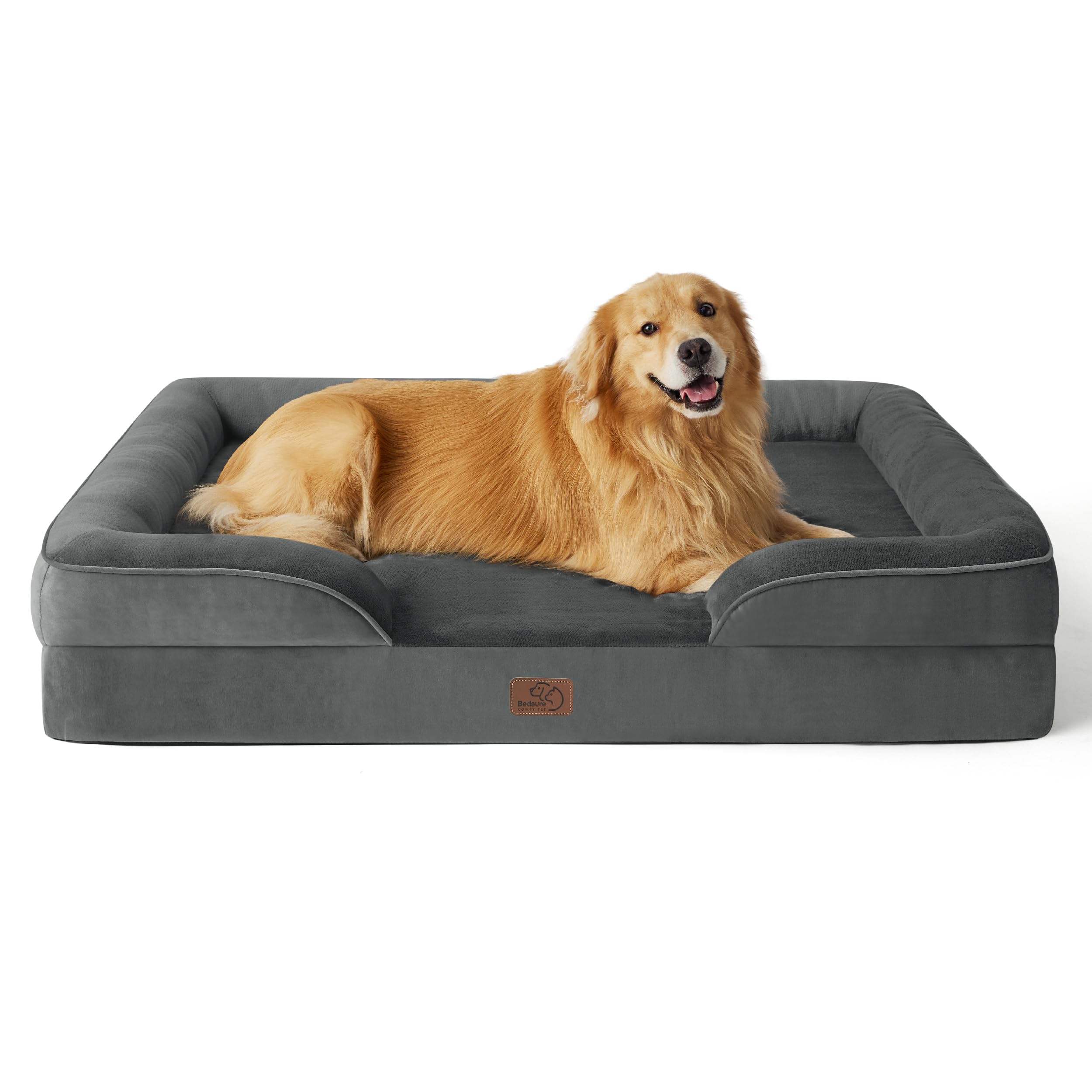 Bedsure Sofá Perro Ortopédica Extra Grande - Cama Perro Viscoelastica y Lavable, Colchon Perro con Funda Desenfundable y Forro Impermeable, Gris, XL — view 26