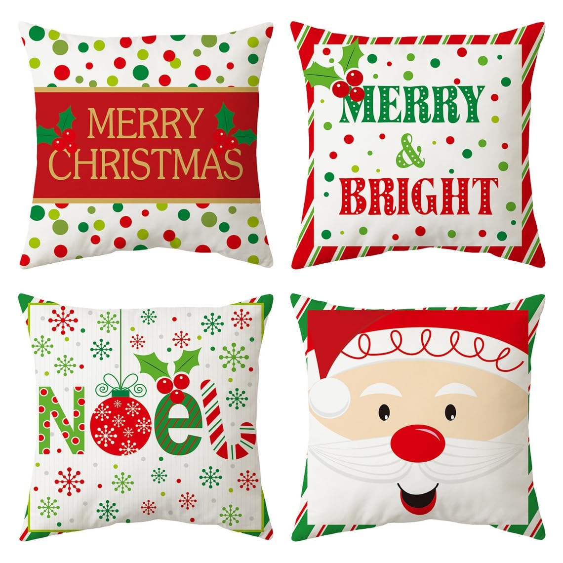 Chenlane Silk Pillow Covered Cushion For Couch Christmas, Covers Design Replacement Outdoor Furniture Bright Smooth Thickened 45x45 cm, 4Pcs