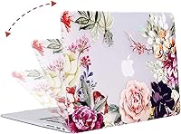 Vista 4 de MOSISO Funda compatible con MacBook Air de 13 pulgadas (A1369 y A1466, versión anterior 2010-2017), carcasa rígida de plástico con hojas de rosa