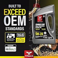 Vista 4 de TRIAX Synergy SRT 5W-20 Aceite de motor PAO-éster completamente sintético, drenaje de 12.4 mi, modificación por fricción molyboro, licencia API SP