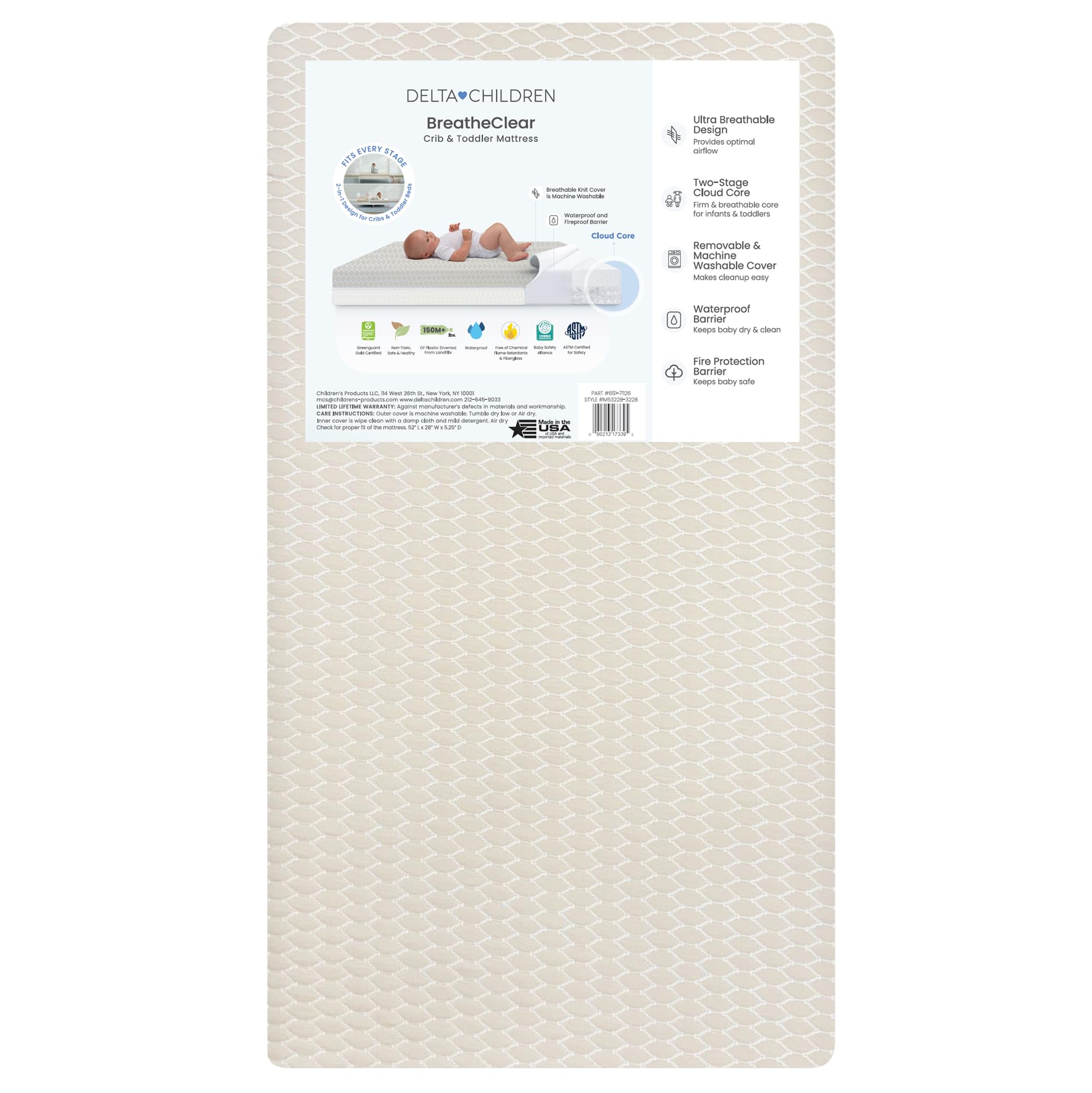Delta Children Summer Breeze Crib Mattress - Breathable & Waterproof -10